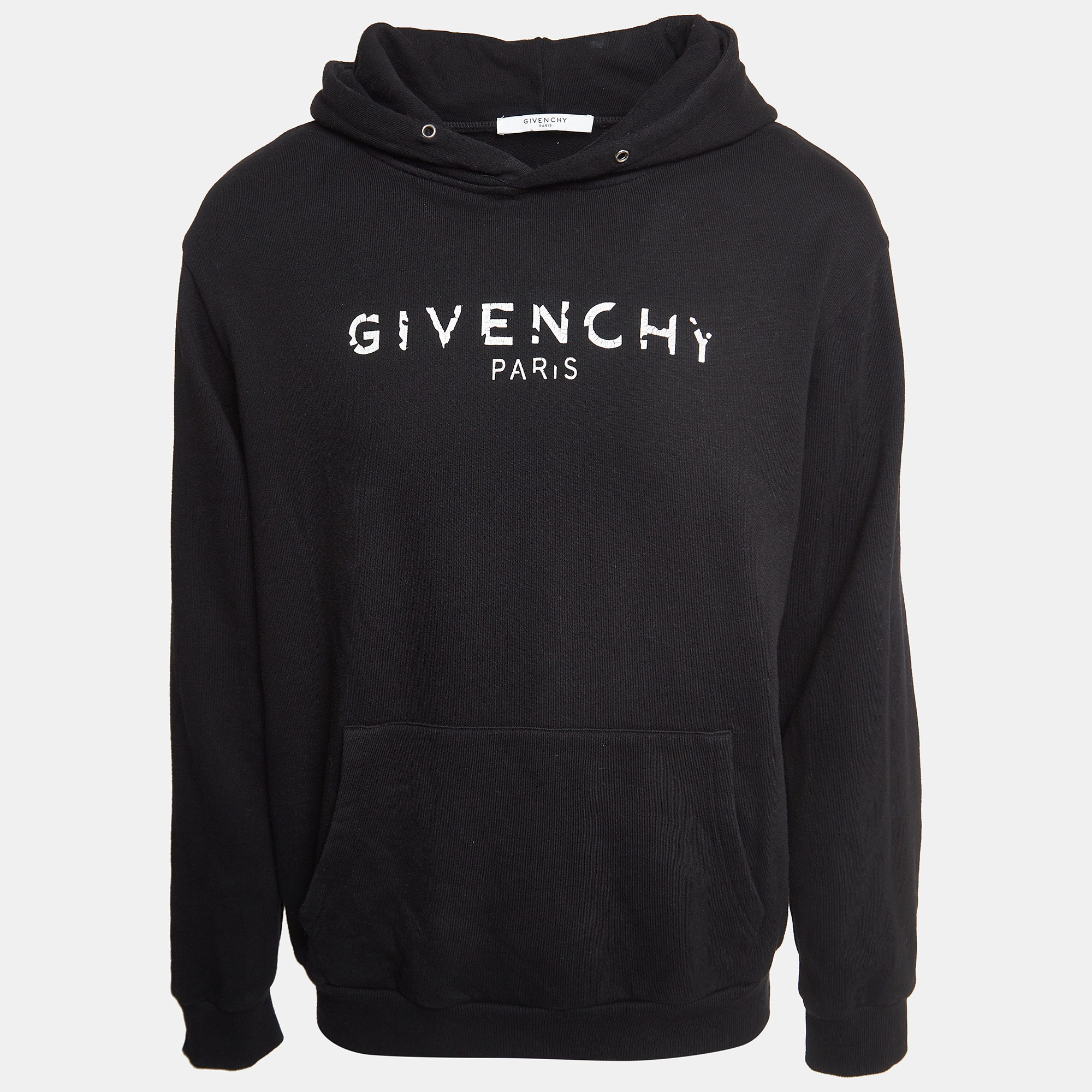 

Givenchy Black Vintage Logo Print Hooded Sweatshirt