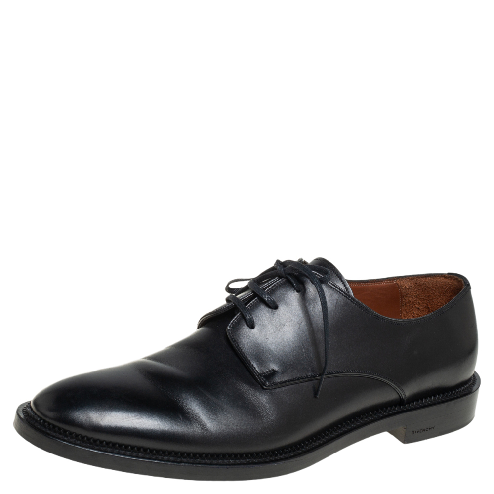 Givenchy Black Leather Lace Up Derby Size 46