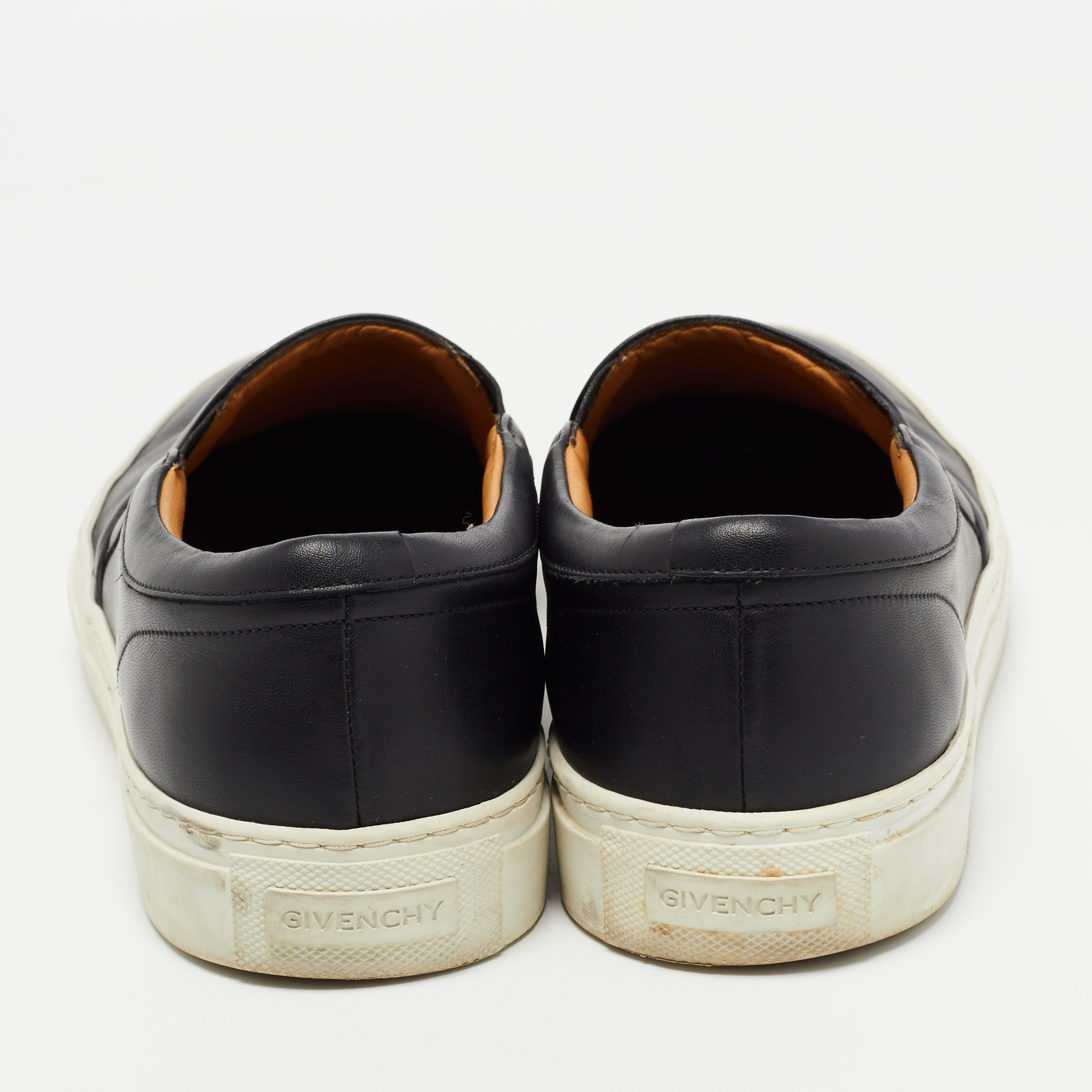 Givenchy Black Leather Slip On Sneakers Size 44