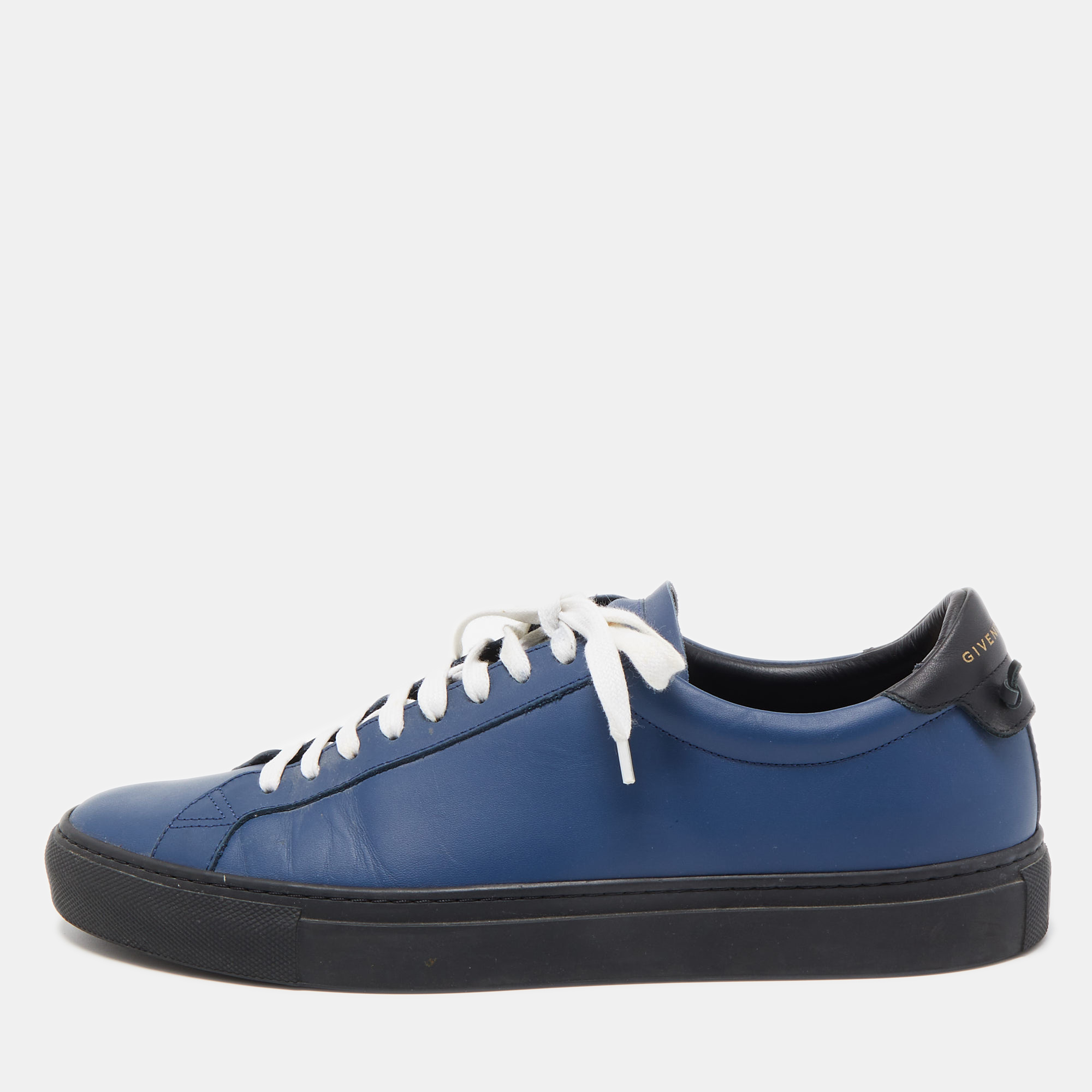 Givenchy Blue Leather Lace Up Sneakers Size 42
