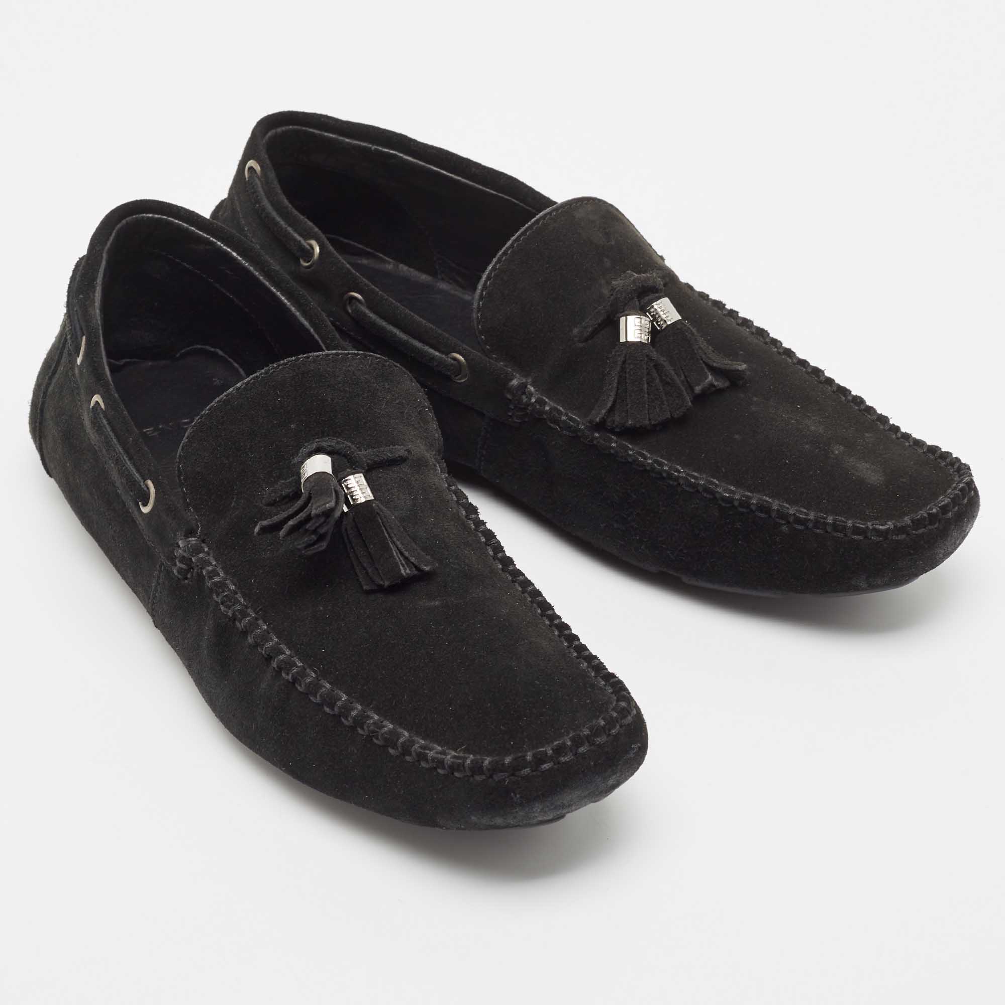 Givenchy Black Suede Tassel Detail Slip On Loafers Size 41