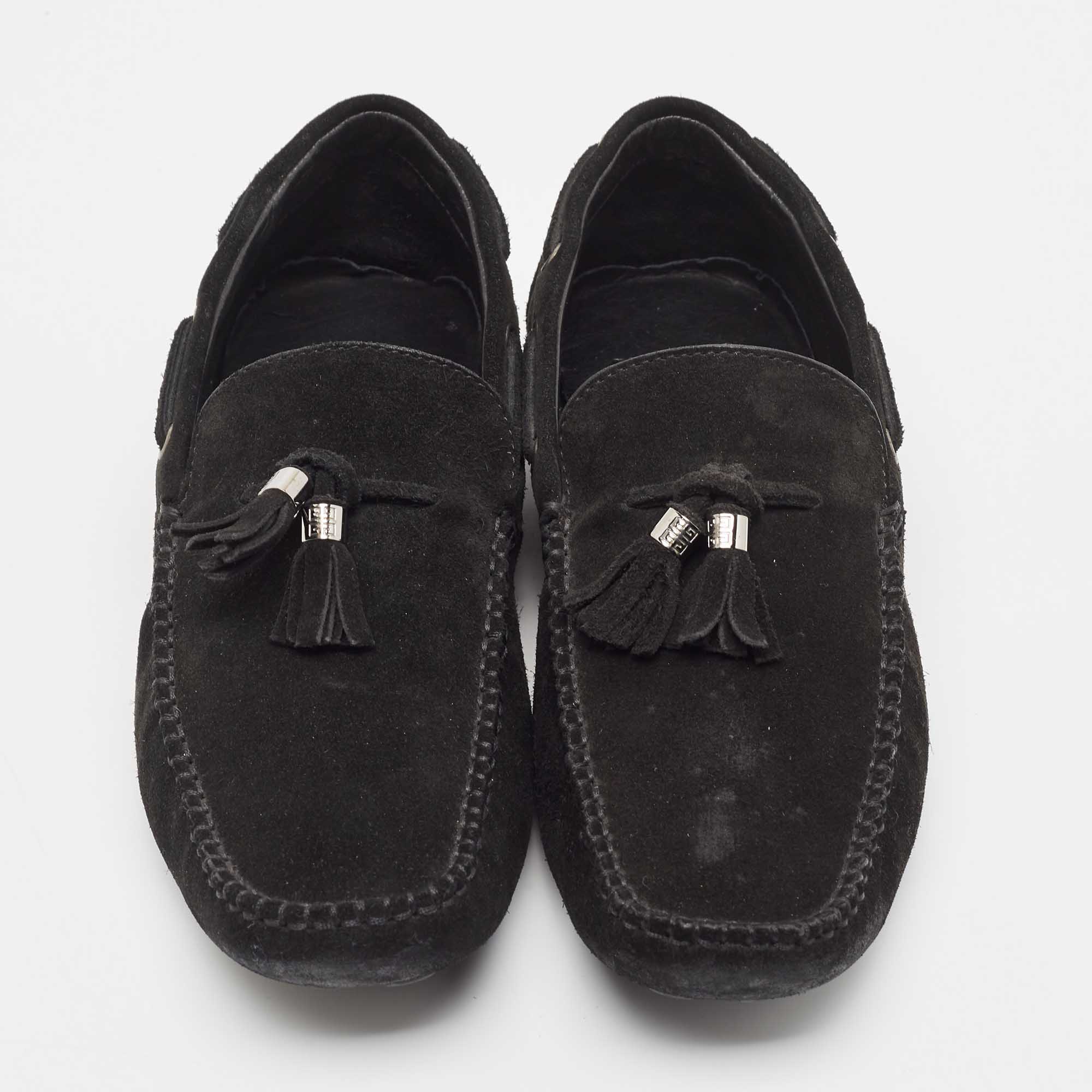 Givenchy Black Suede Tassel Detail Slip On Loafers Size 41