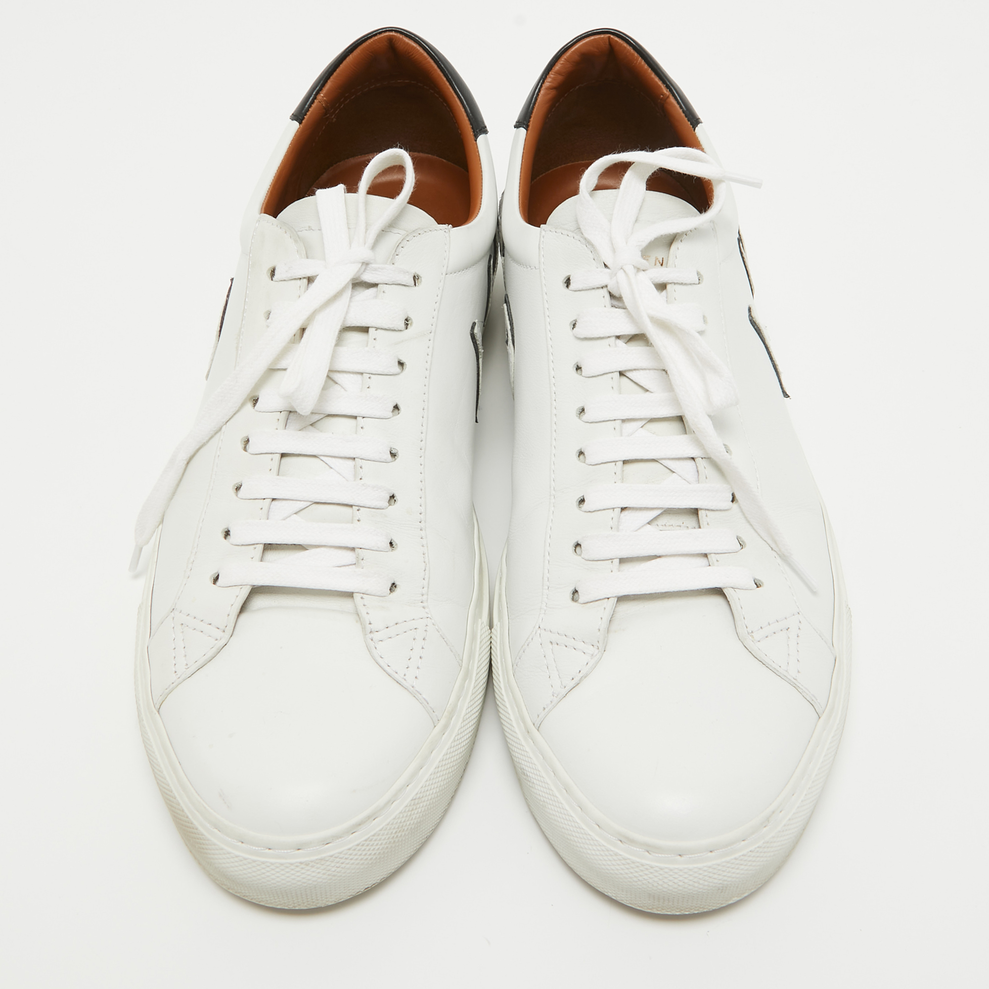 Givenchy White Leather Reverse Logo Urban Street Sneakers Size 44