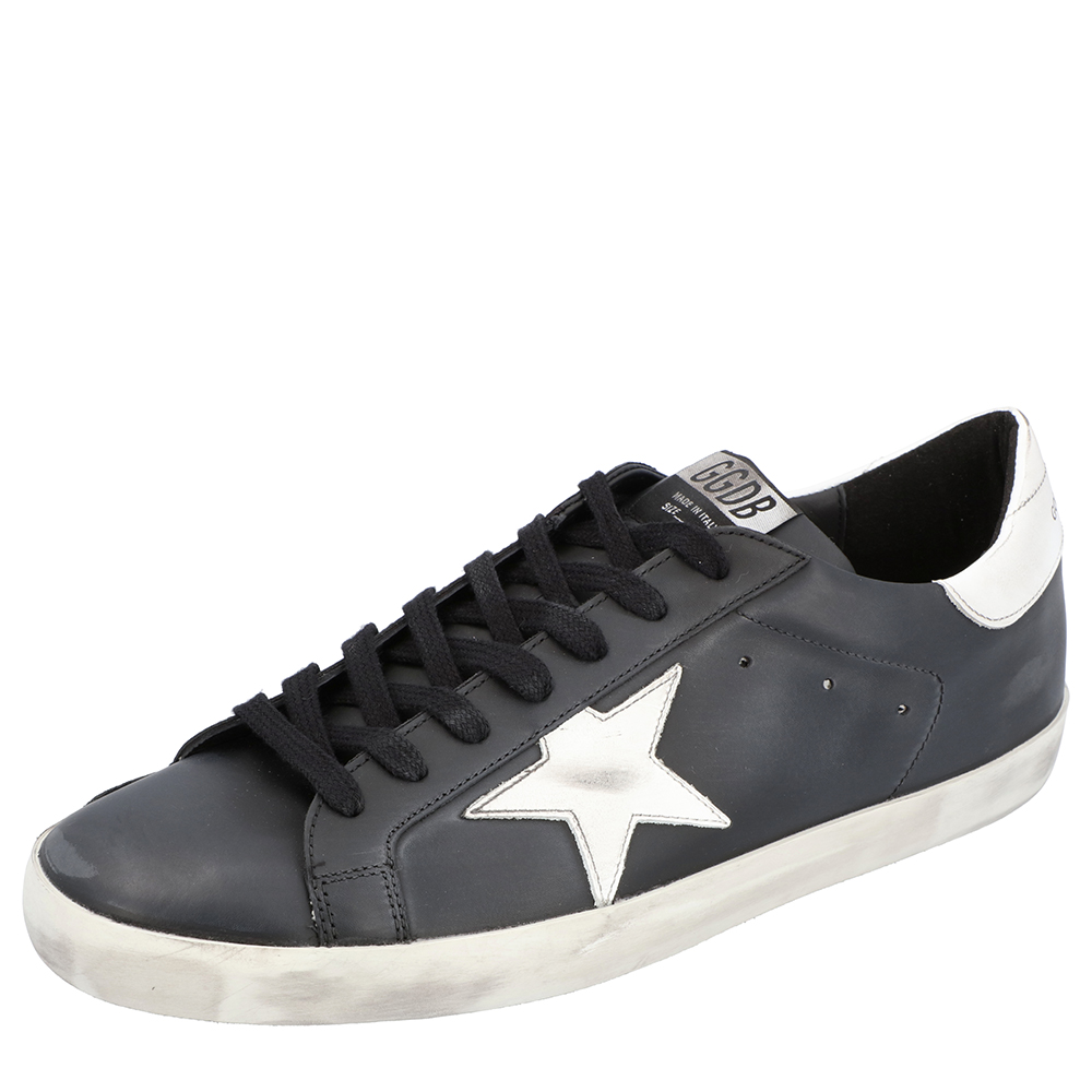 Image of Golden Goose Black Superstar Classic Sneakers Size