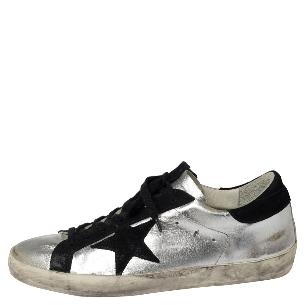 Golden Goose Silver/Black Leather And Suede Superstar Low-Top Sneakers Size
Golden Goose Silver/Black Leather And Suede Superstar Low-Top Sneakers Size