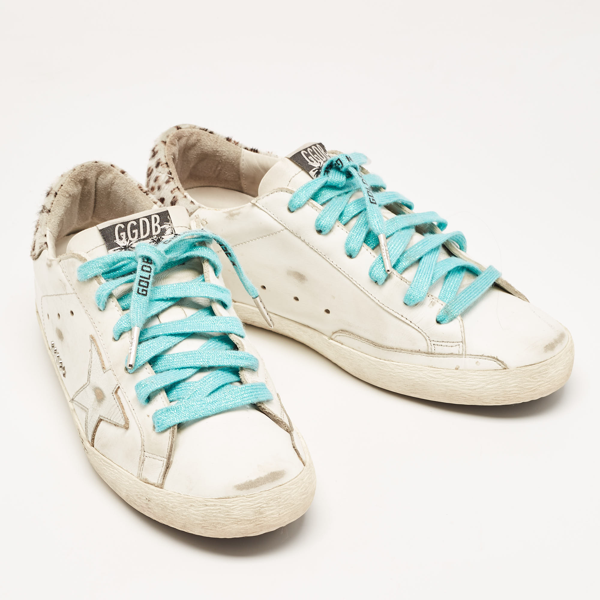Golden Goose White Leather And Calf Hair Superstar Sneakers Size 41