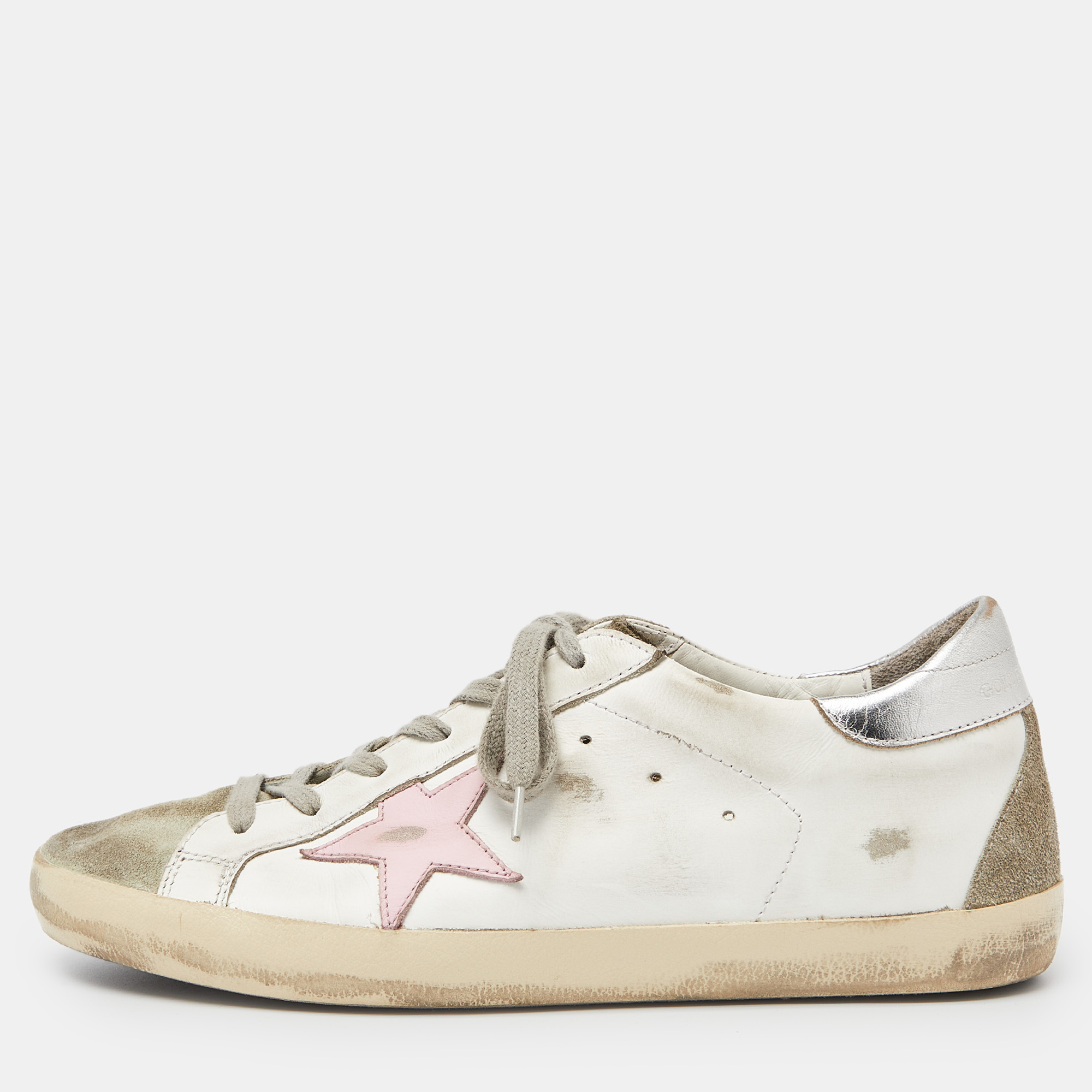 Golden goose multicolor leather and suede superstar sneakers size 41