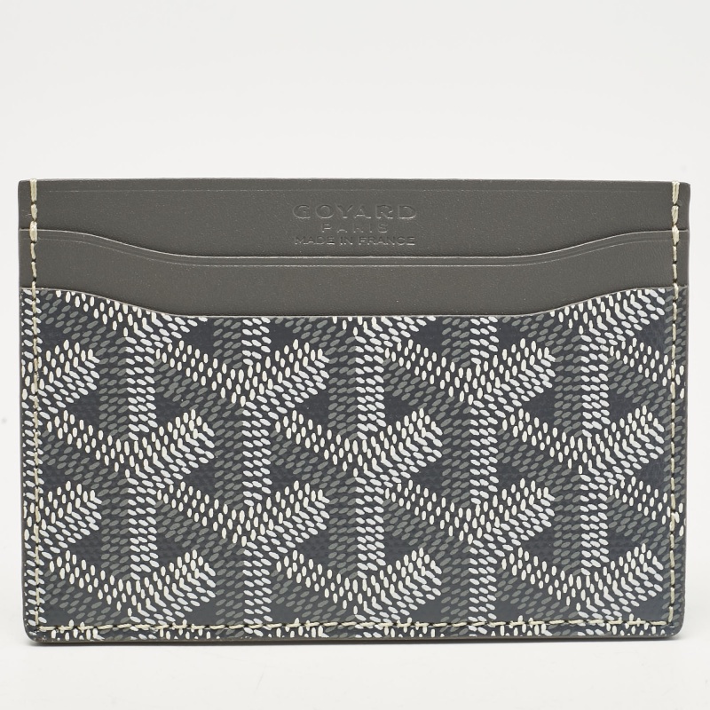 Goyard Grey Goyardine Coated Canvas And Leather Saint Sulpice Card Holder