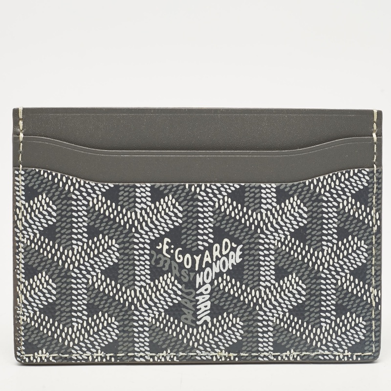 Goyard Grey Goyardine Coated Canvas And Leather Saint Sulpice Card Holder