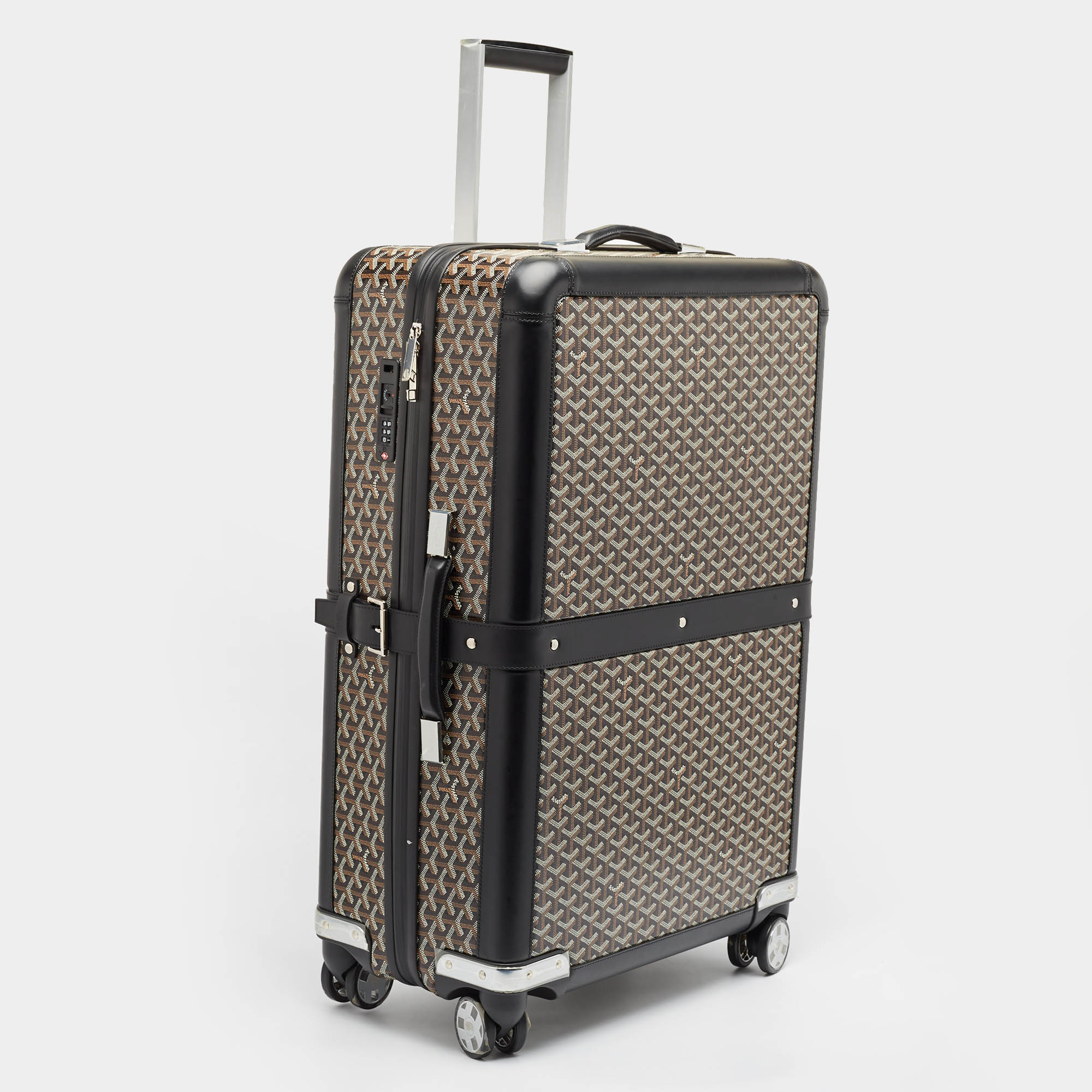 Goyard Black Goyardine Coated Canvas Satolas GM Rolling Suitcase