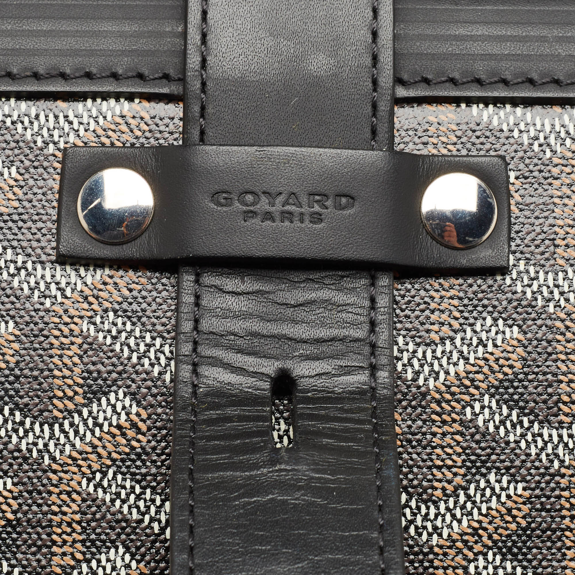 Goyard Black Goyardine Canvas And Leather Bourget PM Trolley