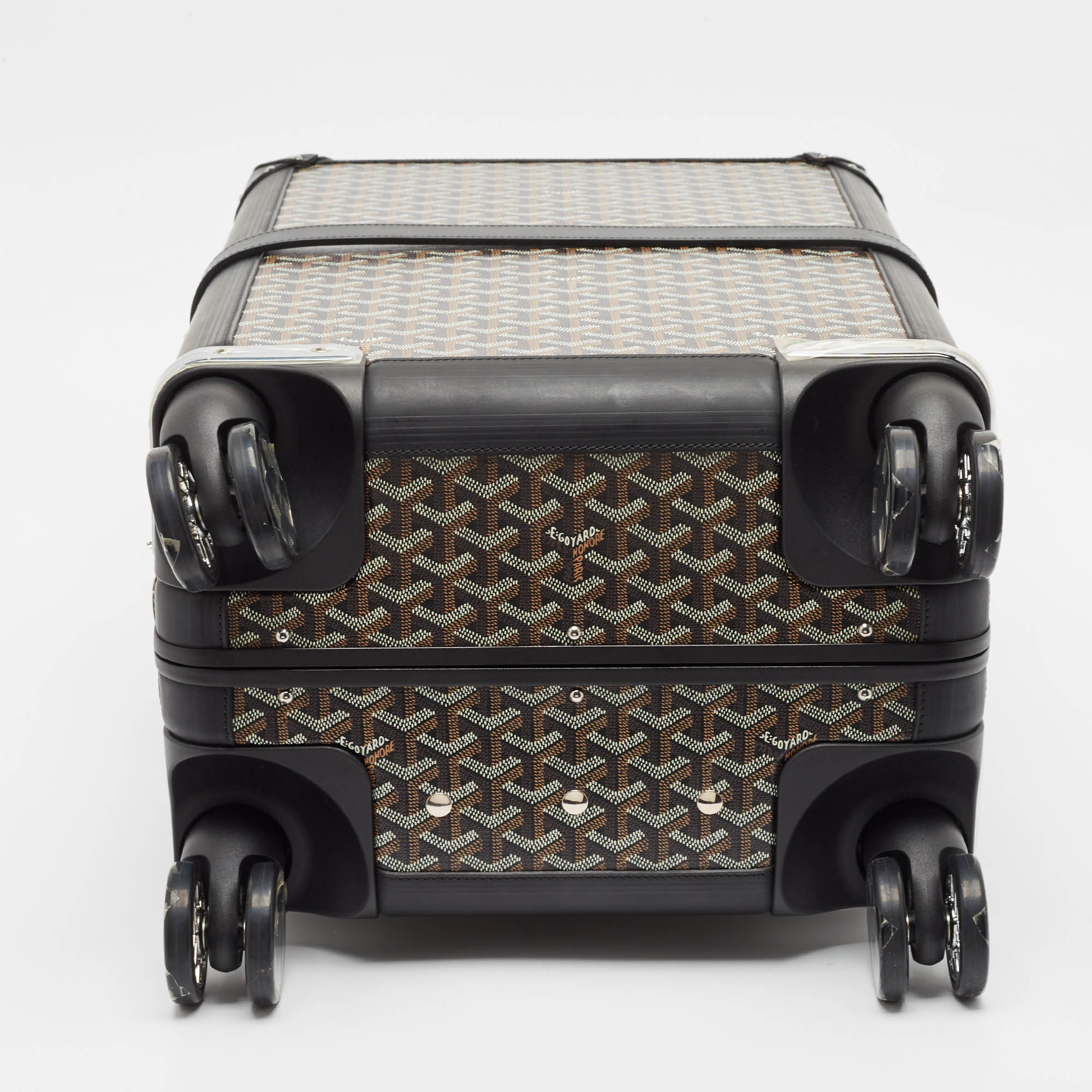 Goyard Black Goyardine Canvas And Leather Bourget PM Trolley