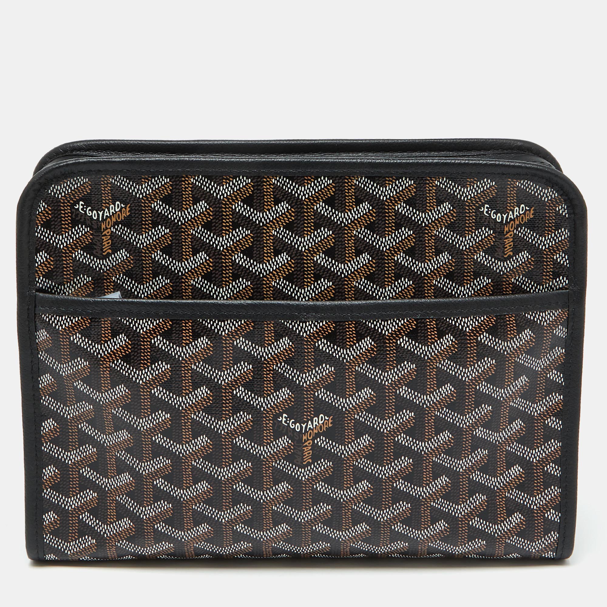 Goyard Black Goyardine Coated Canvas Jouvence MM Toiletry Pouch