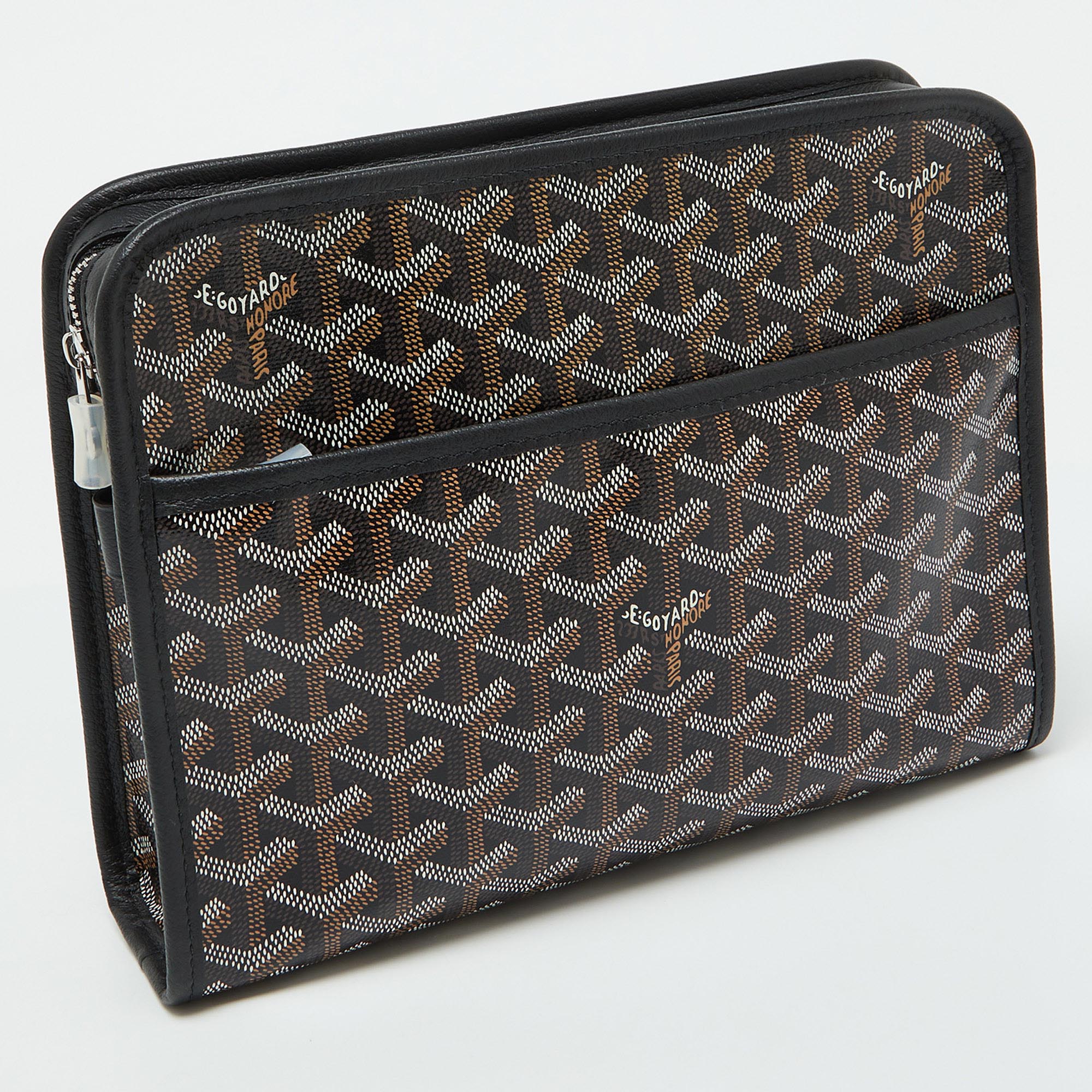 Goyard Black Goyardine Coated Canvas Jouvence MM Toiletry Pouch