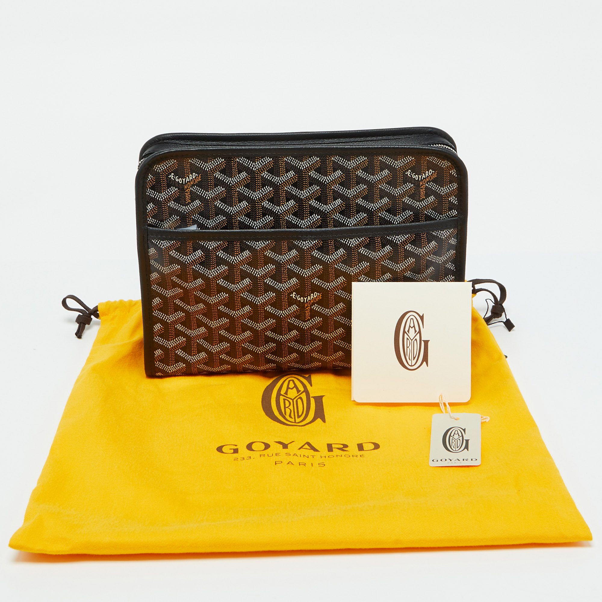 Goyard Black Goyardine Coated Canvas Jouvence MM Toiletry Pouch