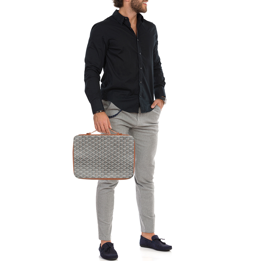 Goyard Brown Goyardine Coated Canvas And Leather Compagnon Universel Briefcase