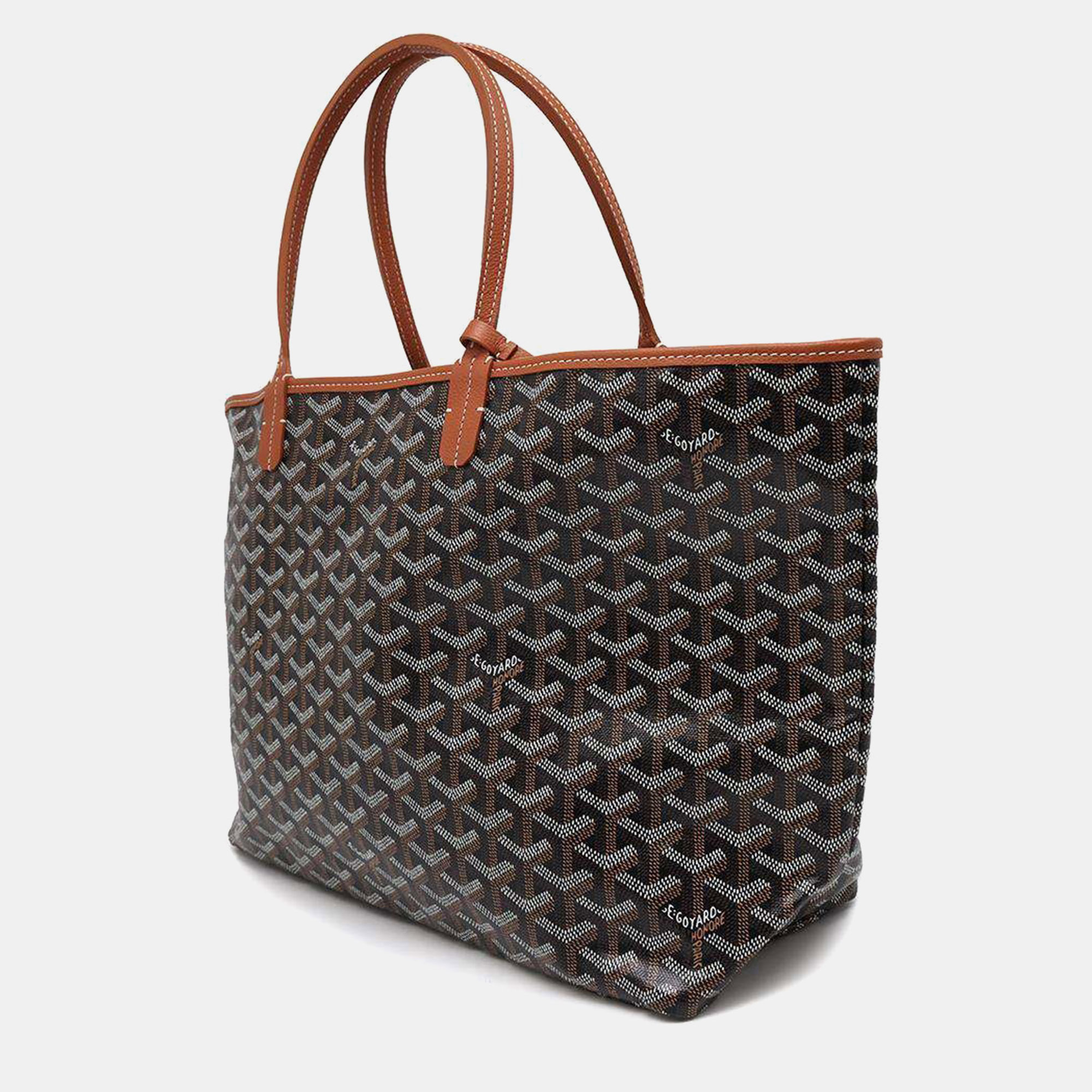 Goyard Black/Brown Pvc Leather Saint Louis Size Pm Bag