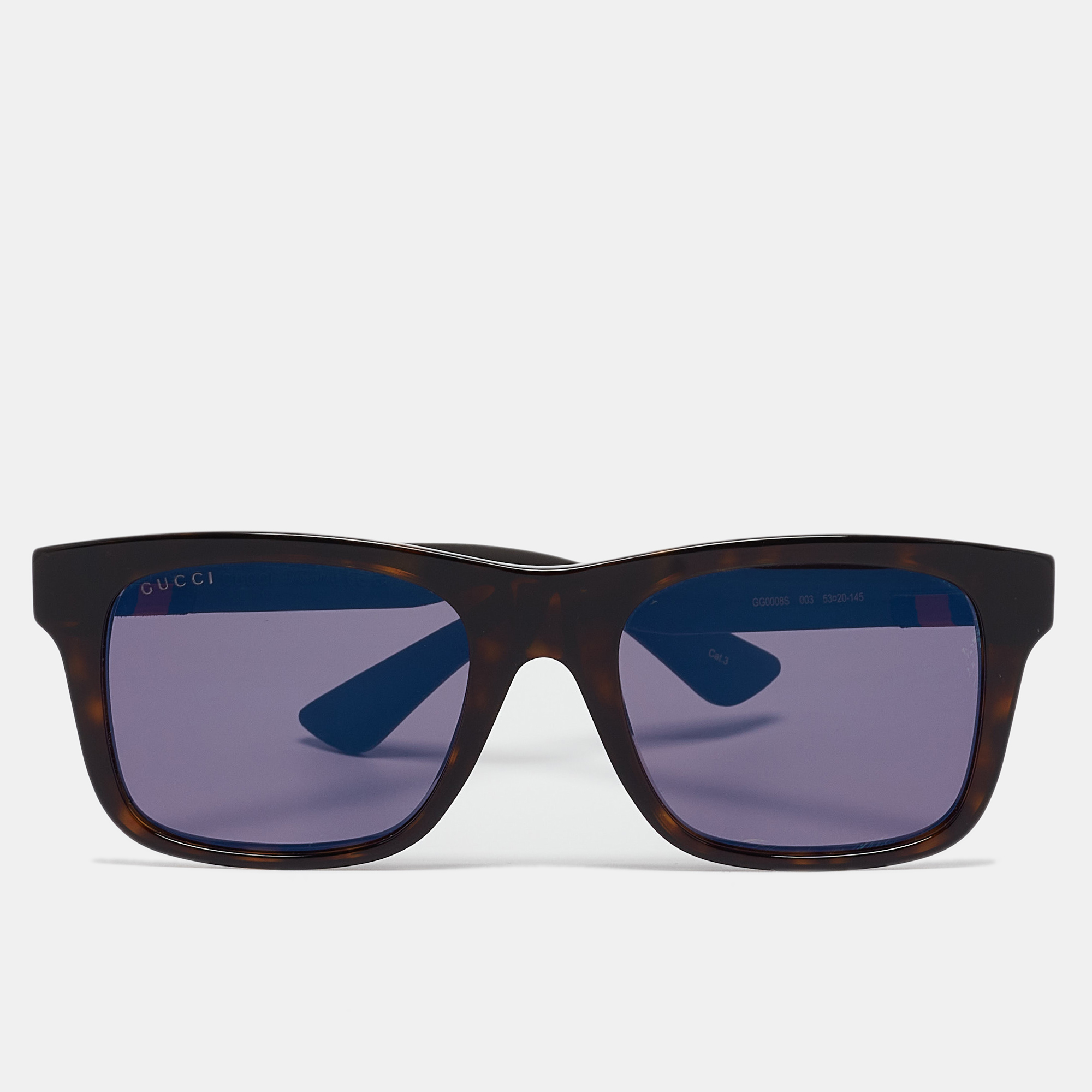Gucci brown/black tortoise gg0008s wayfarer sunglasses