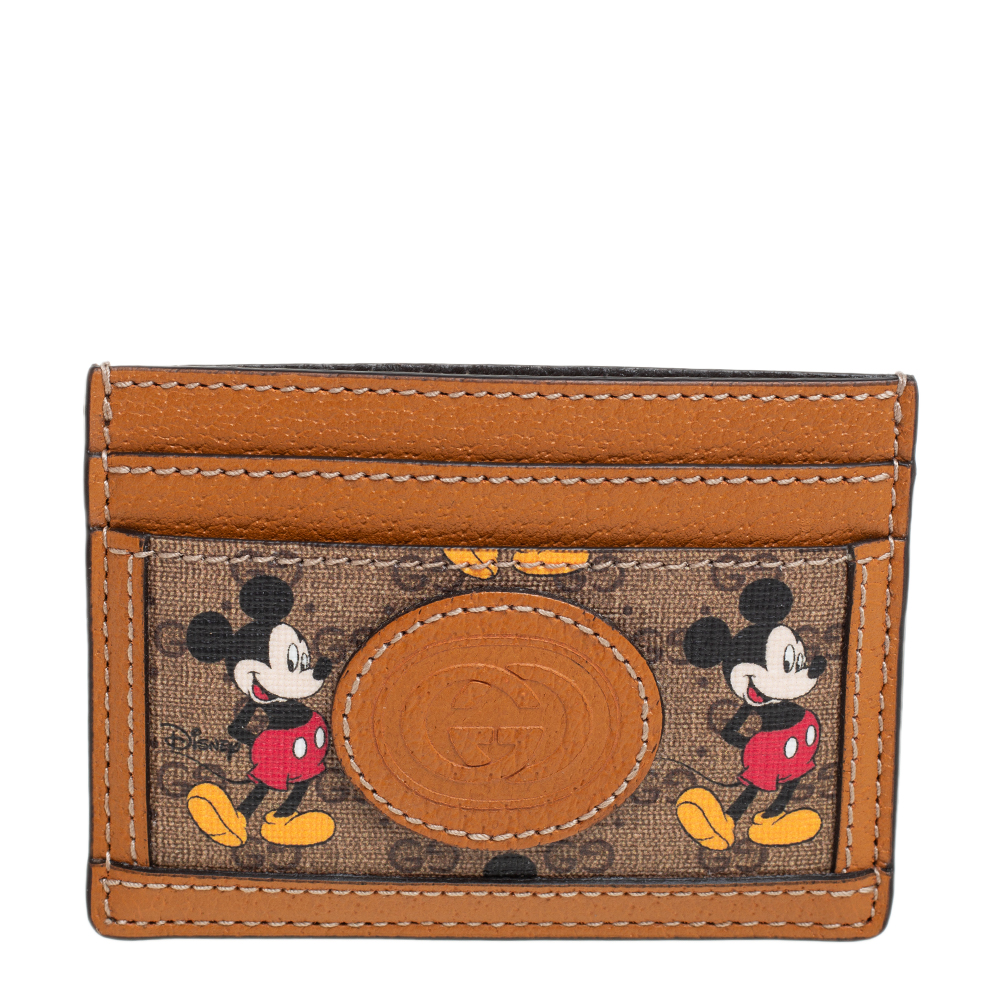 Gucci x Disney GG Supreme Monogram Canvas And Leather Mickey Mouse Card Holder