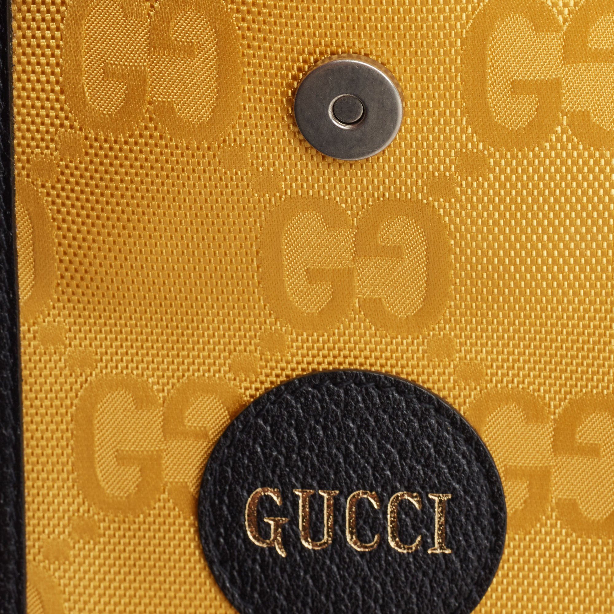 Gucci Yellow/Black GG Nylon And Leather Mini Off The Grid Crossbody Bag