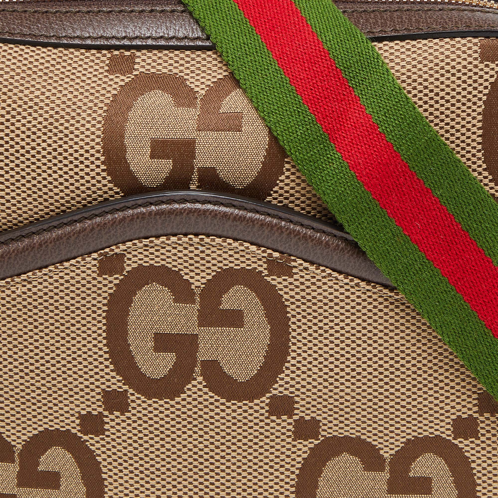 Gucci Beige/Brown Jumbo GG Canvas And Leather Mesenger Bag