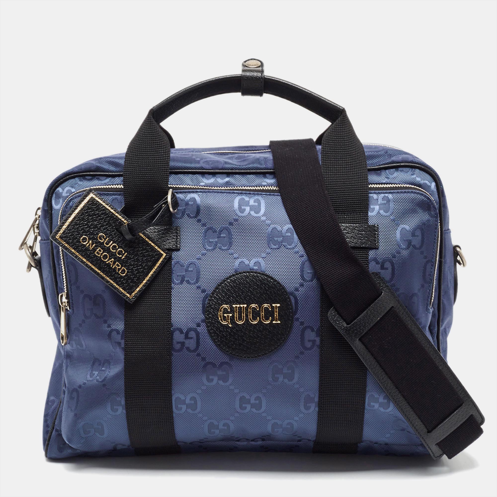 Gucci Blue GG Nylon Off The Grid Briefcase