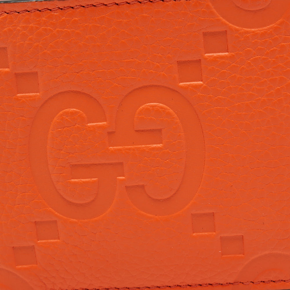 Gucci Orange Jumbo GG Leather Coin Bifold Wallet