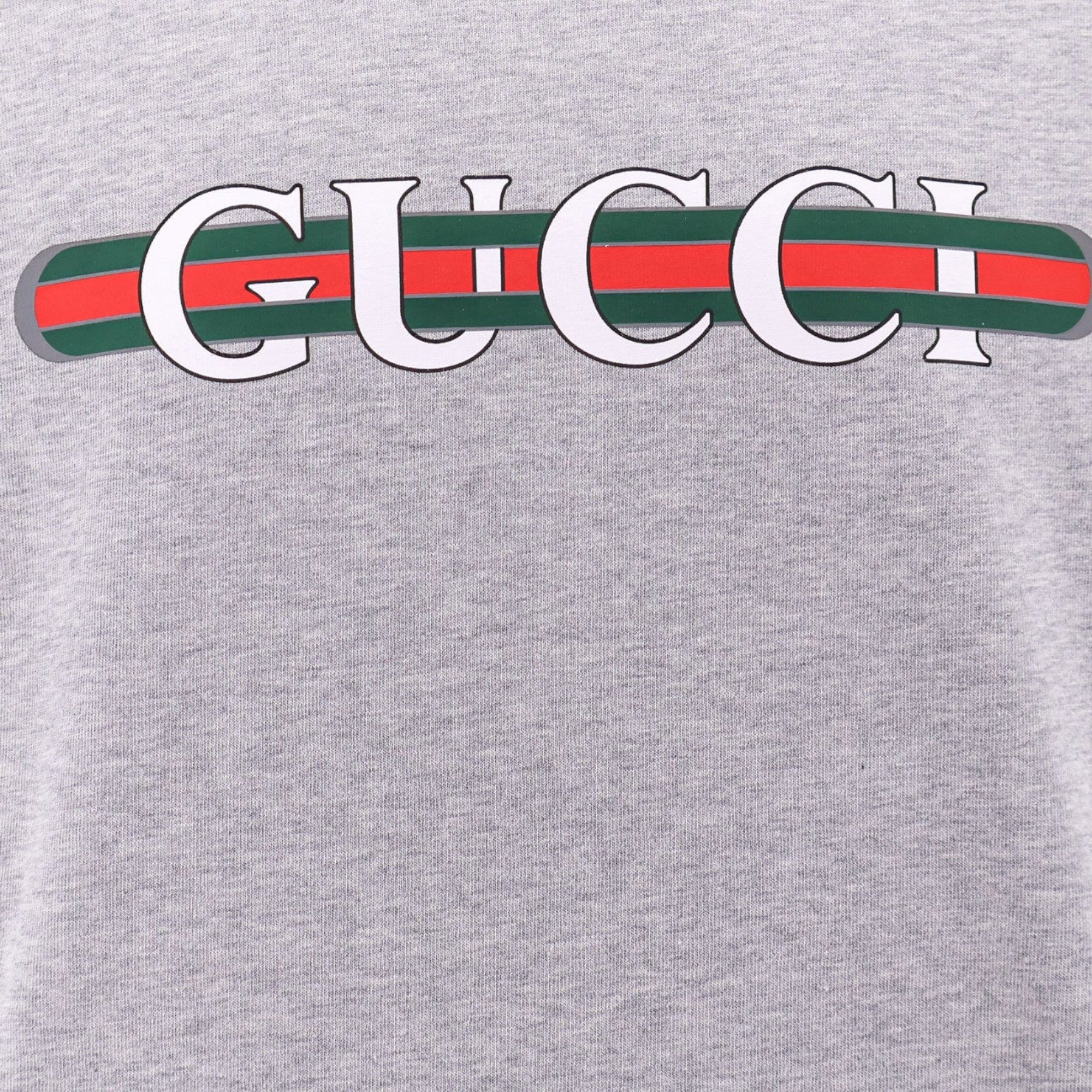 Gucci Grey Cotton Web Print T-Shirt IT 48