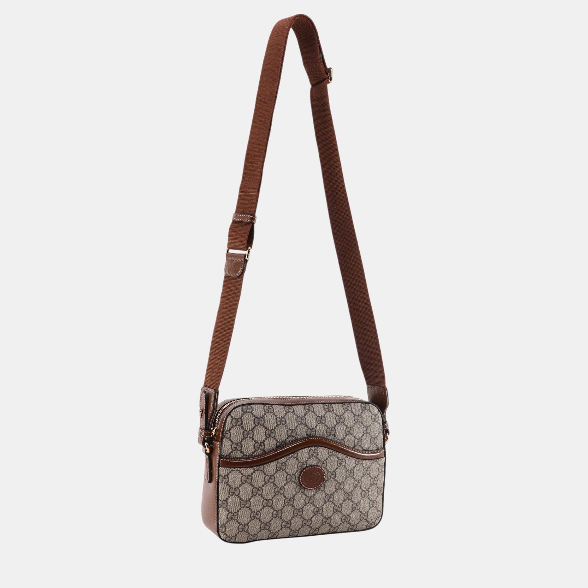 Gucci Beige GG Supreme Canvas Shoulder Bag