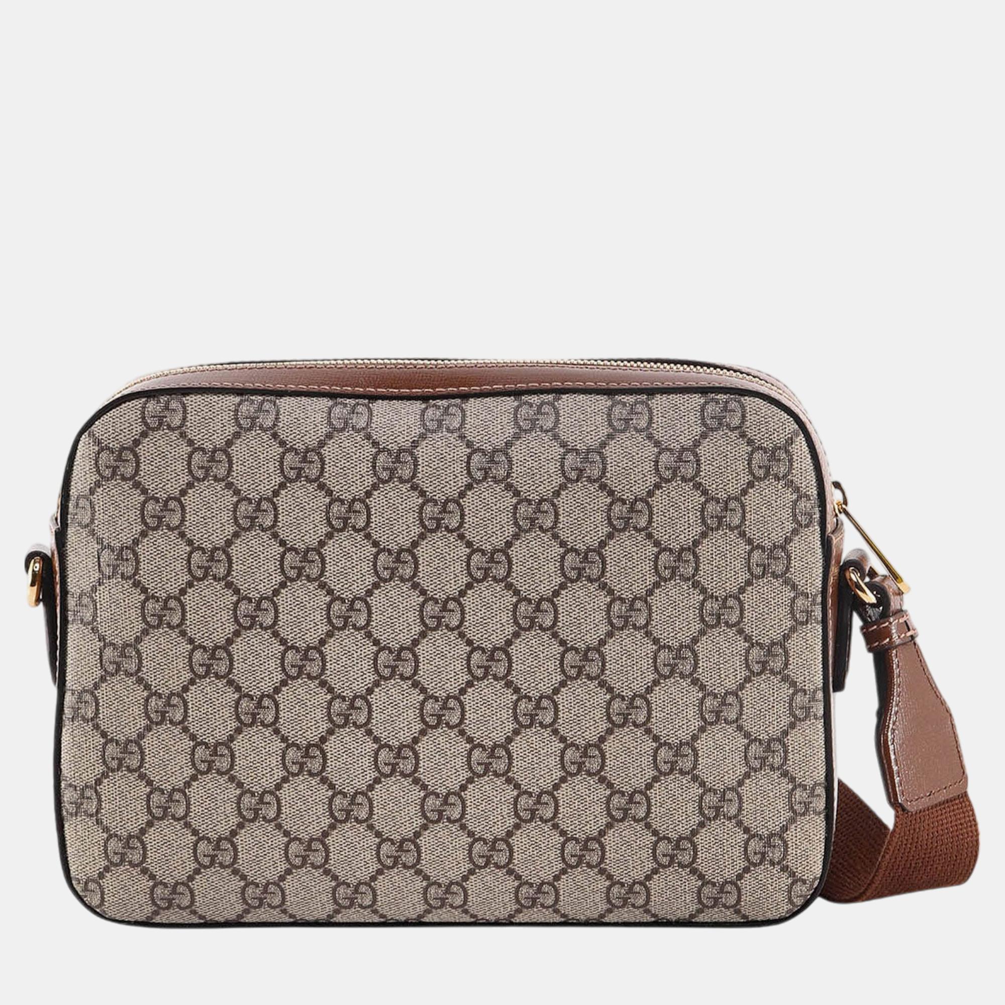 Gucci Beige GG Supreme Canvas Shoulder Bag