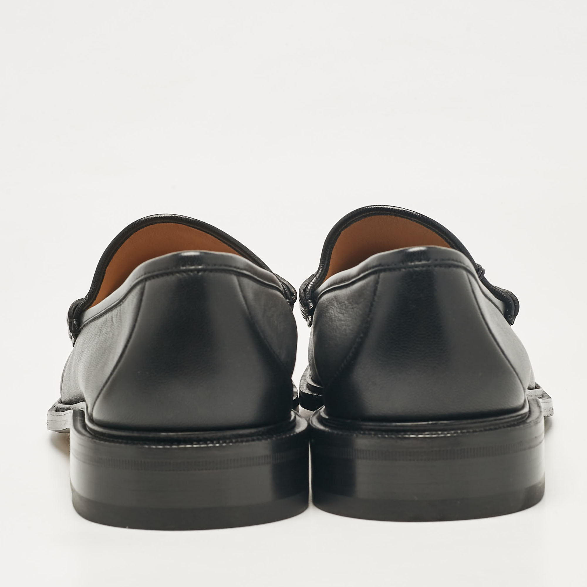 Gucci Black Leather Horsebit Loafers Size 48