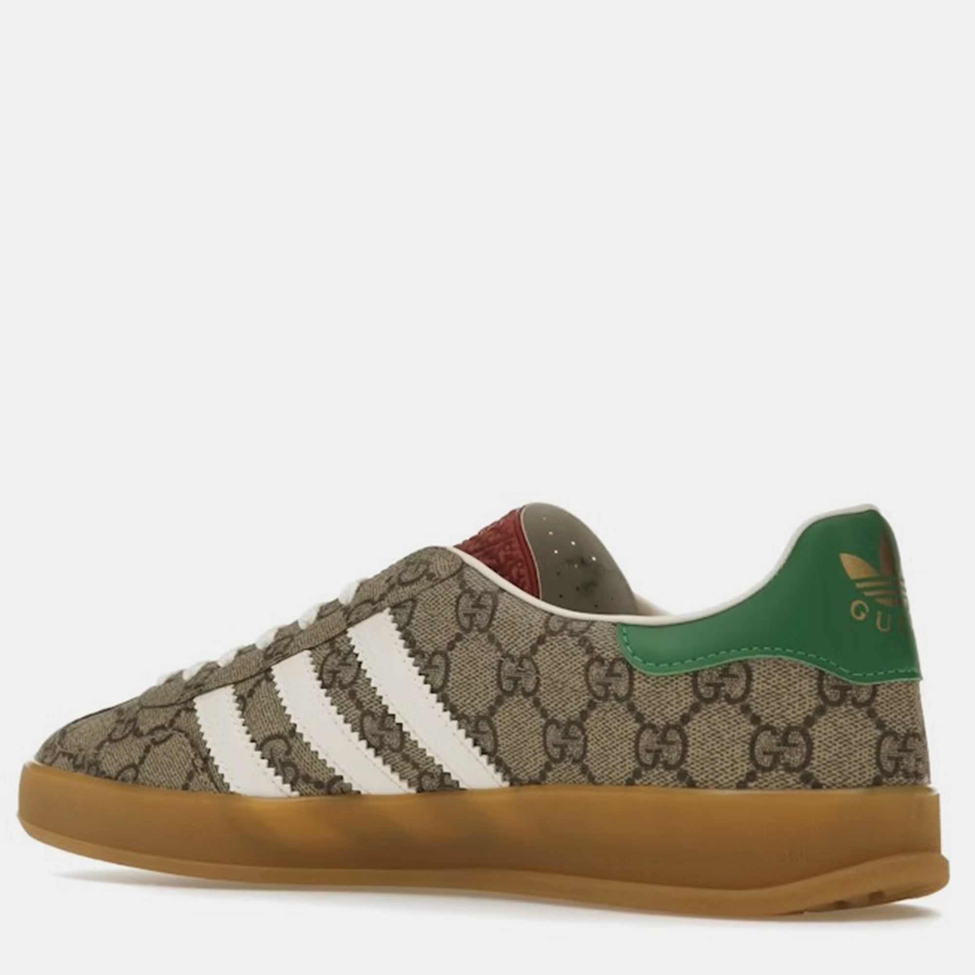 Gucci X Adidas Beige GG Monogram Gazelle Low Top Sneaker EU 42