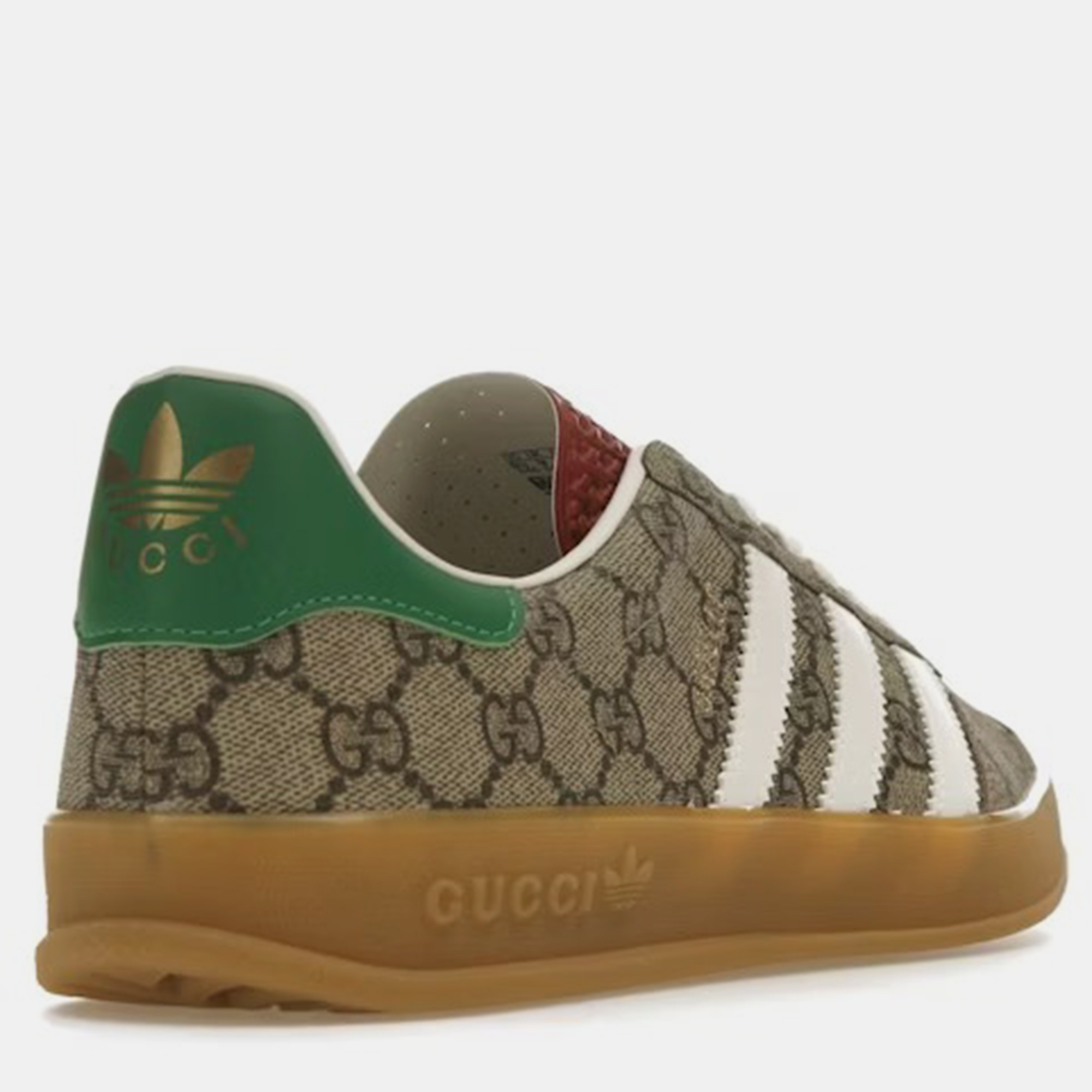 Gucci X Adidas Beige GG Monogram Gazelle Low Top Sneaker EU 42