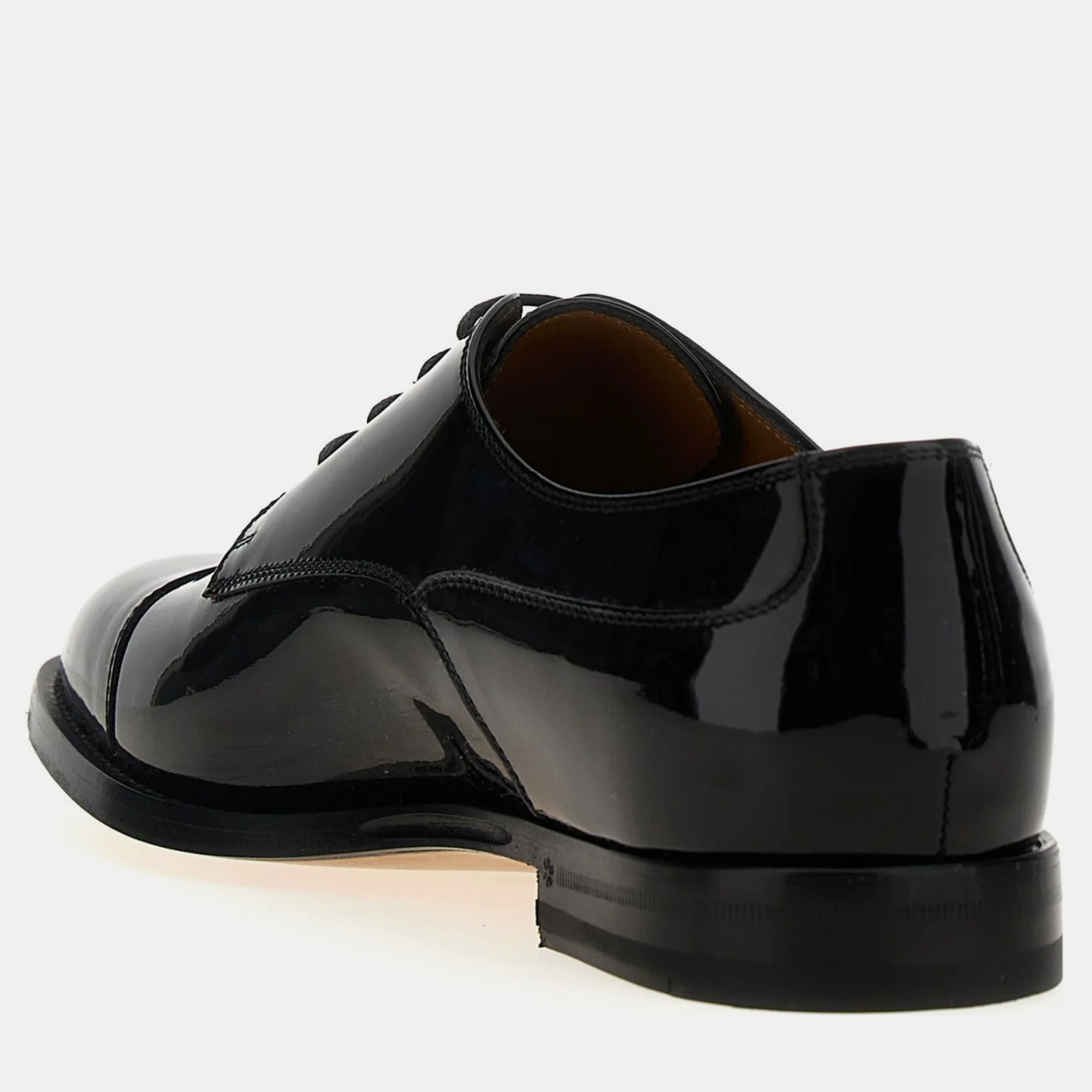 Gucci Black Patent Leather Lace-up Derby Shoes EU 41