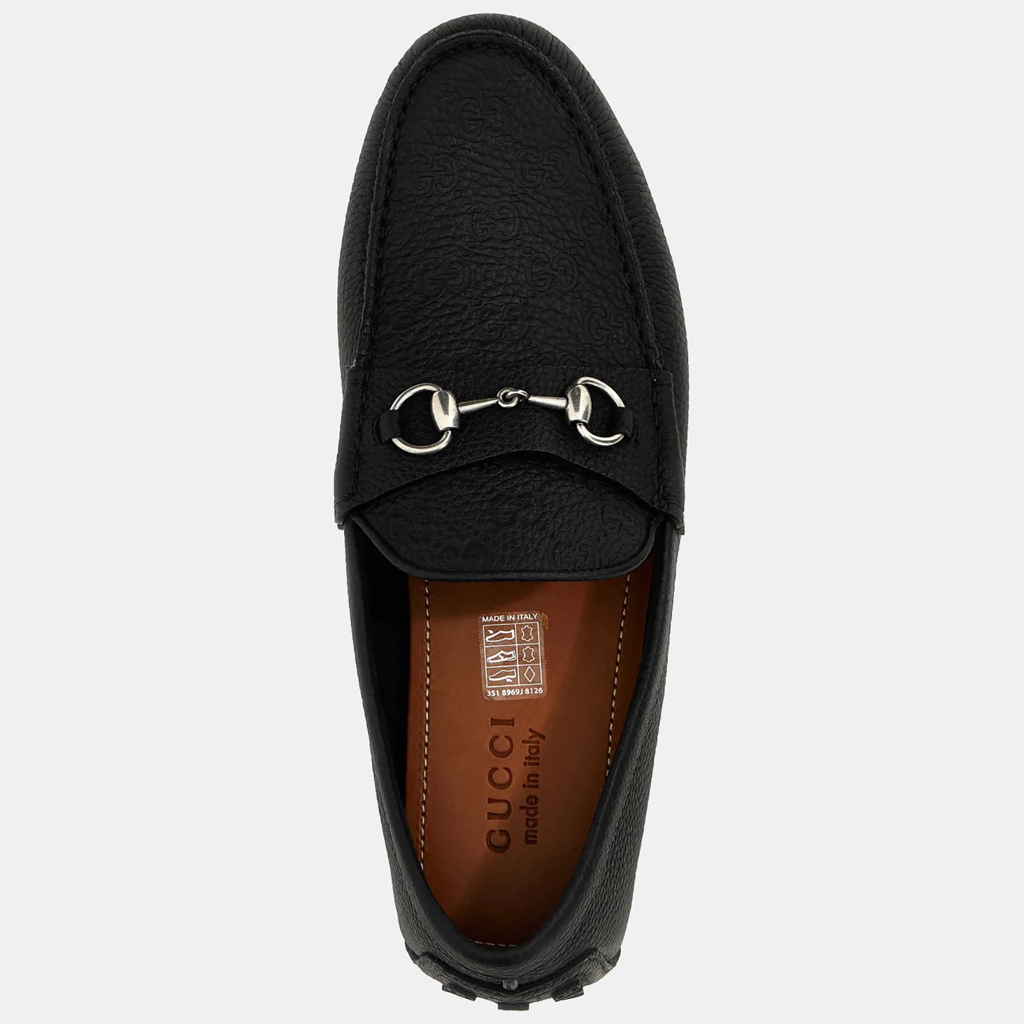 Gucci Black GG Embossed Morsetto  Loafers EU 41