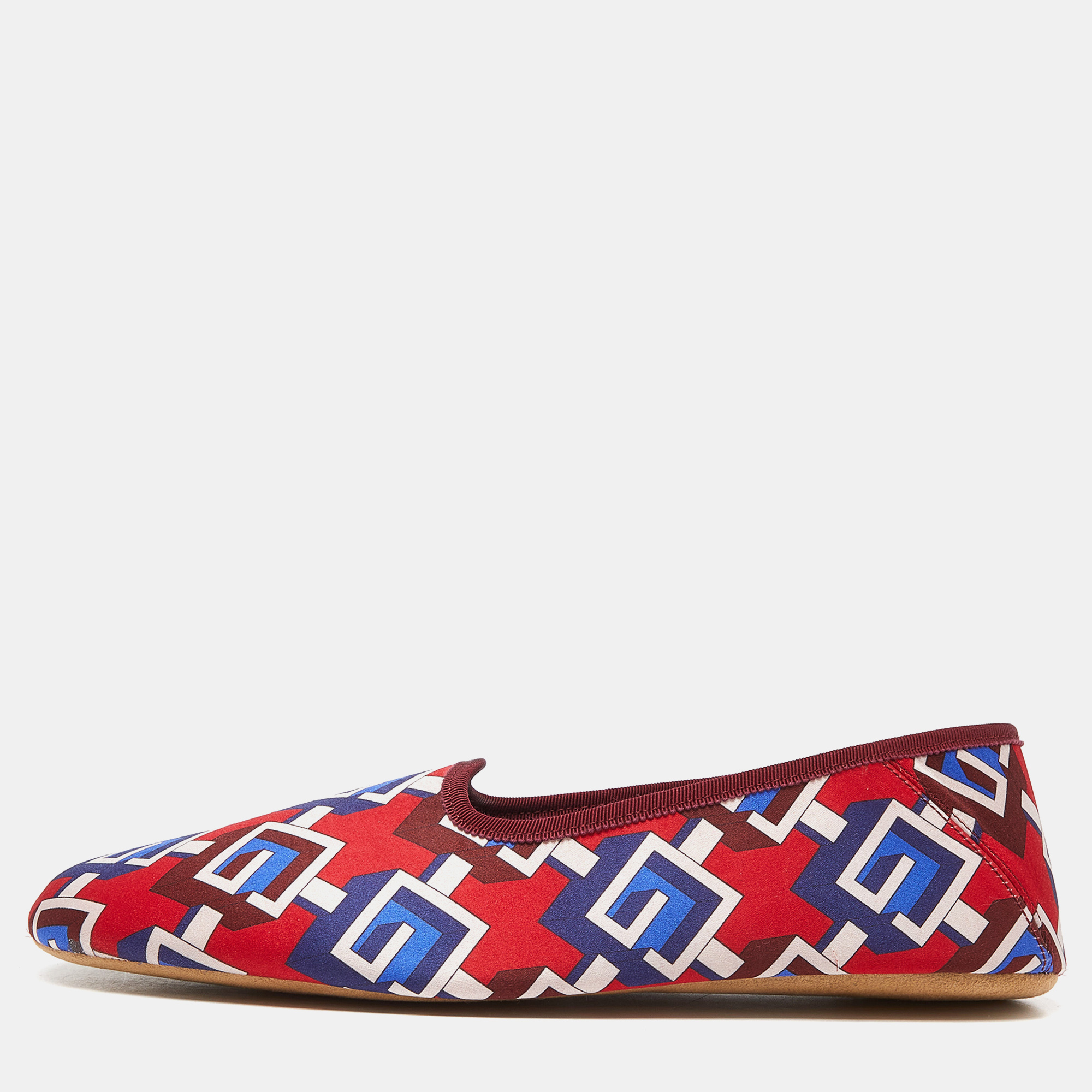 Gucci multicolor isometric g print satin smoking slippers size 44