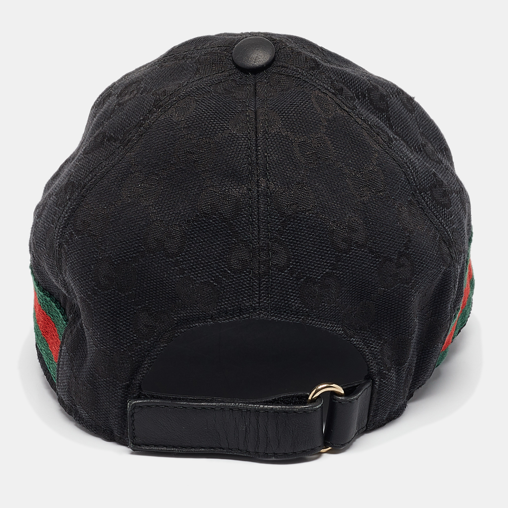 Gucci Black Original GG Canvas With Web Baseball Cap S