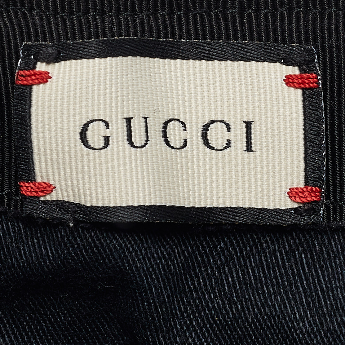 Gucci Black Original GG Canvas With Web Baseball Cap S