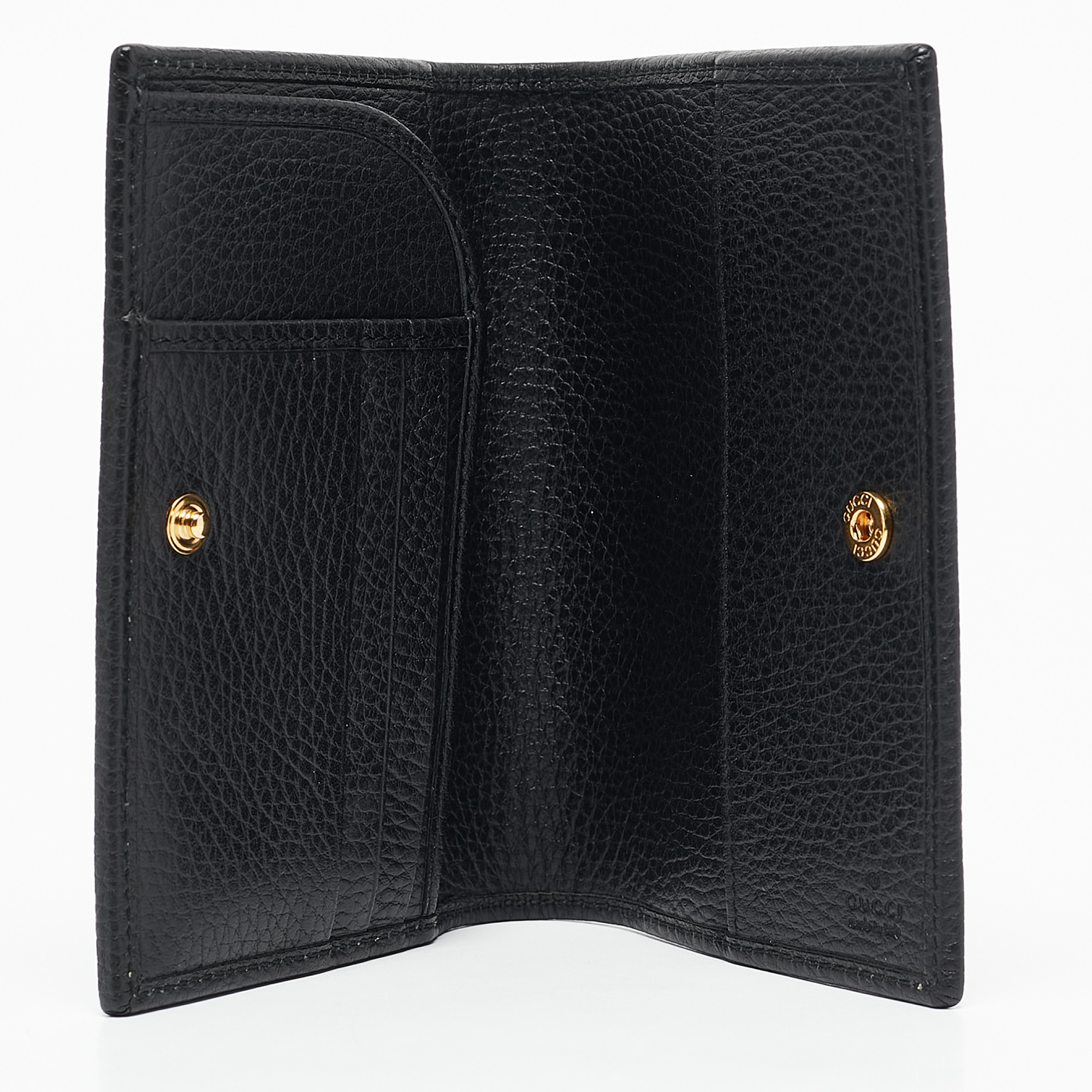 Gucci Black Leather GG Marmont Passport Holder