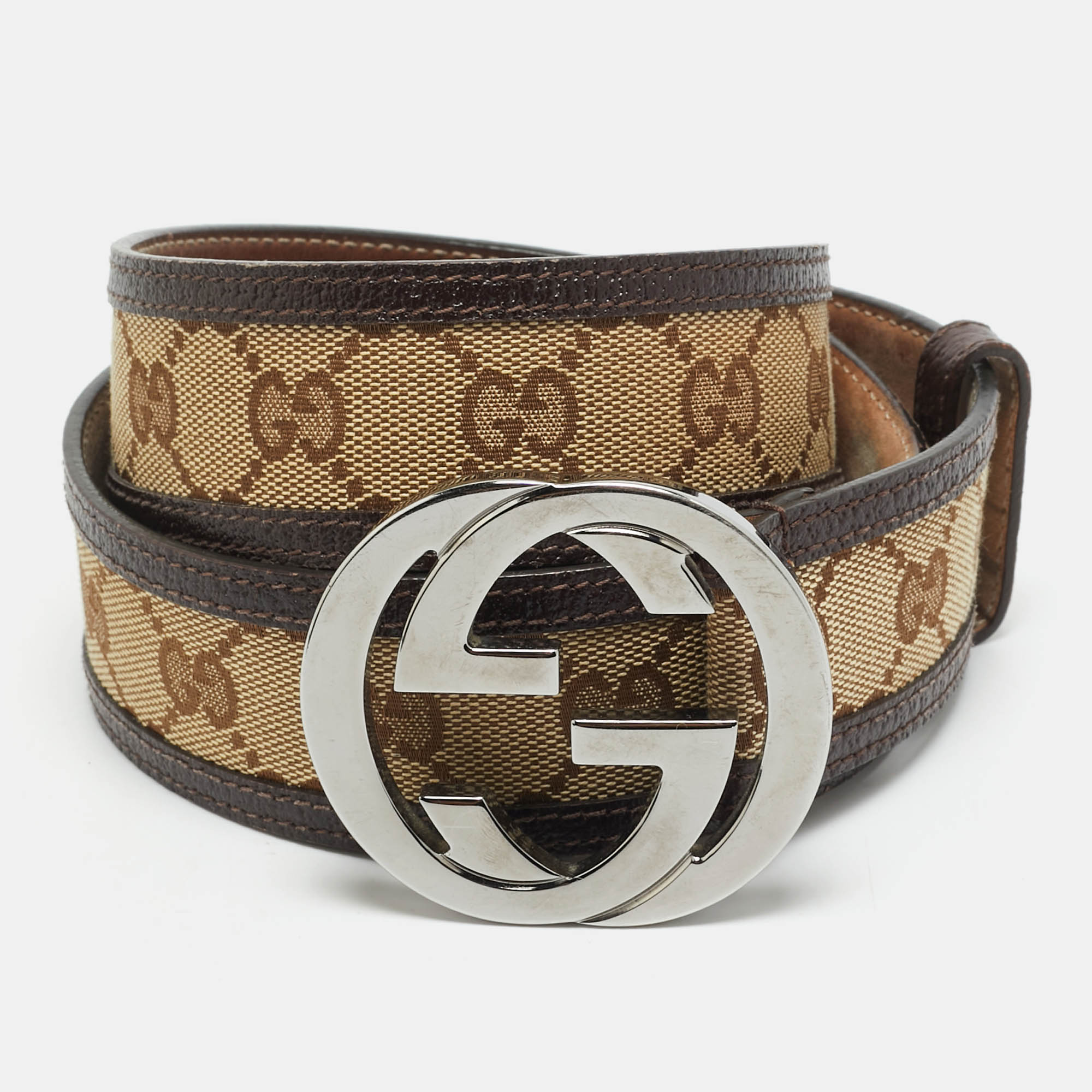 Gucci Interlocking G Buckle Belt Beige/Brown GG Canvas and Leather
Gucci Interlocking G Buckle Belt Beige/Brown GG Canvas and Leather
