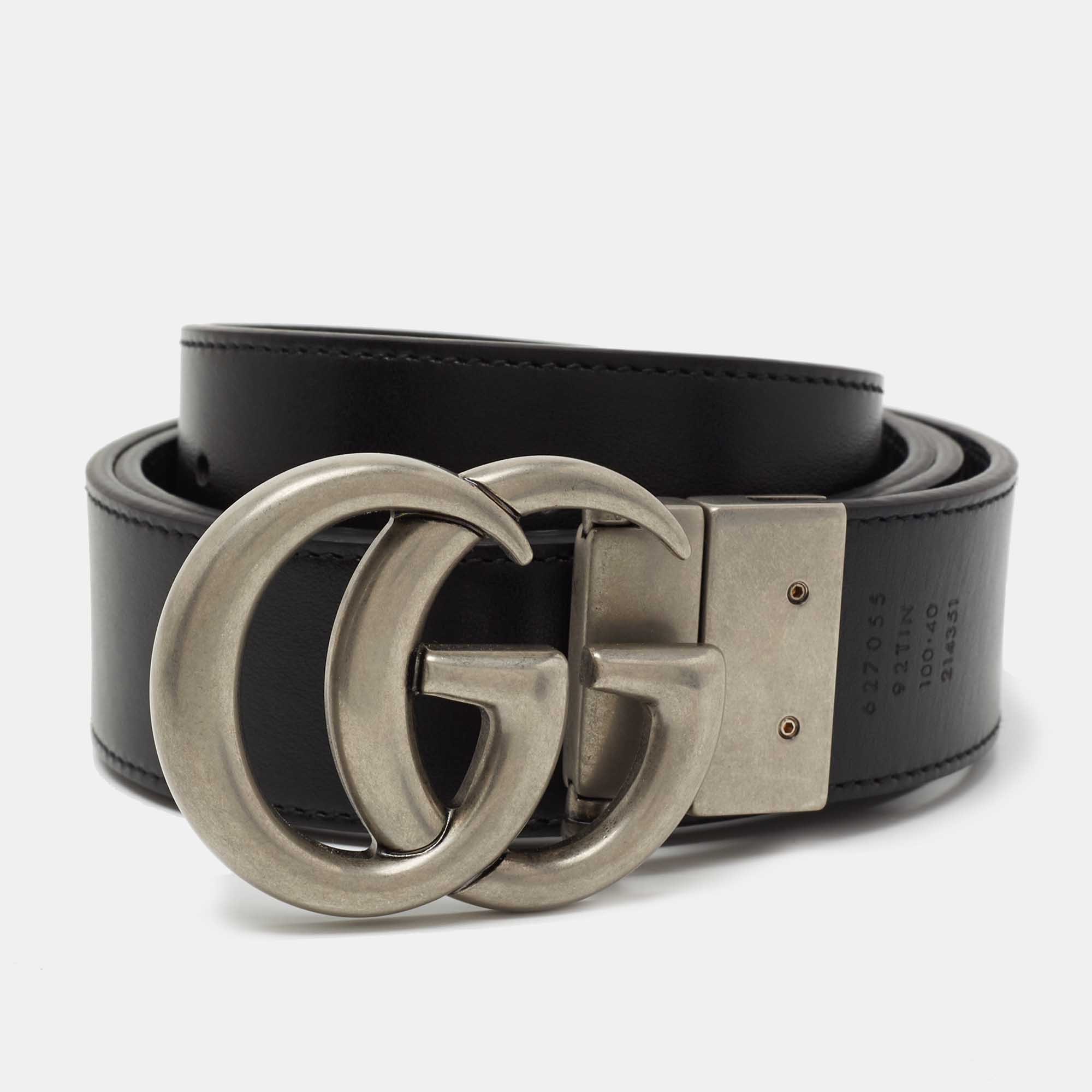 

Gucci Grey GG Supreme Canvas Reversible Interlocking GG Buckle Belt