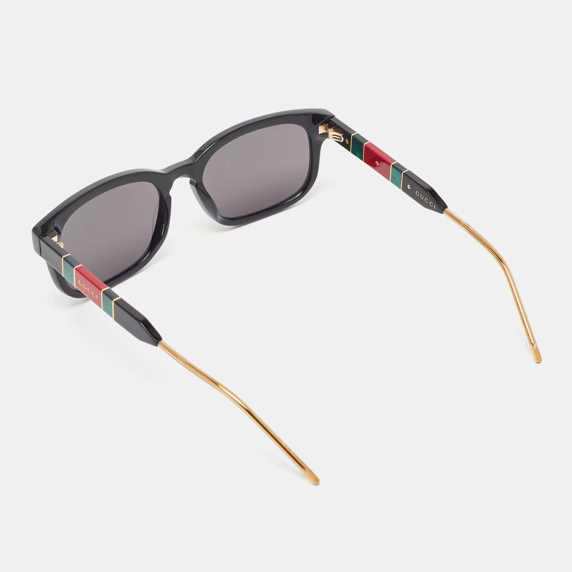 Gucci Black GG0602S Web Square Sunglasses