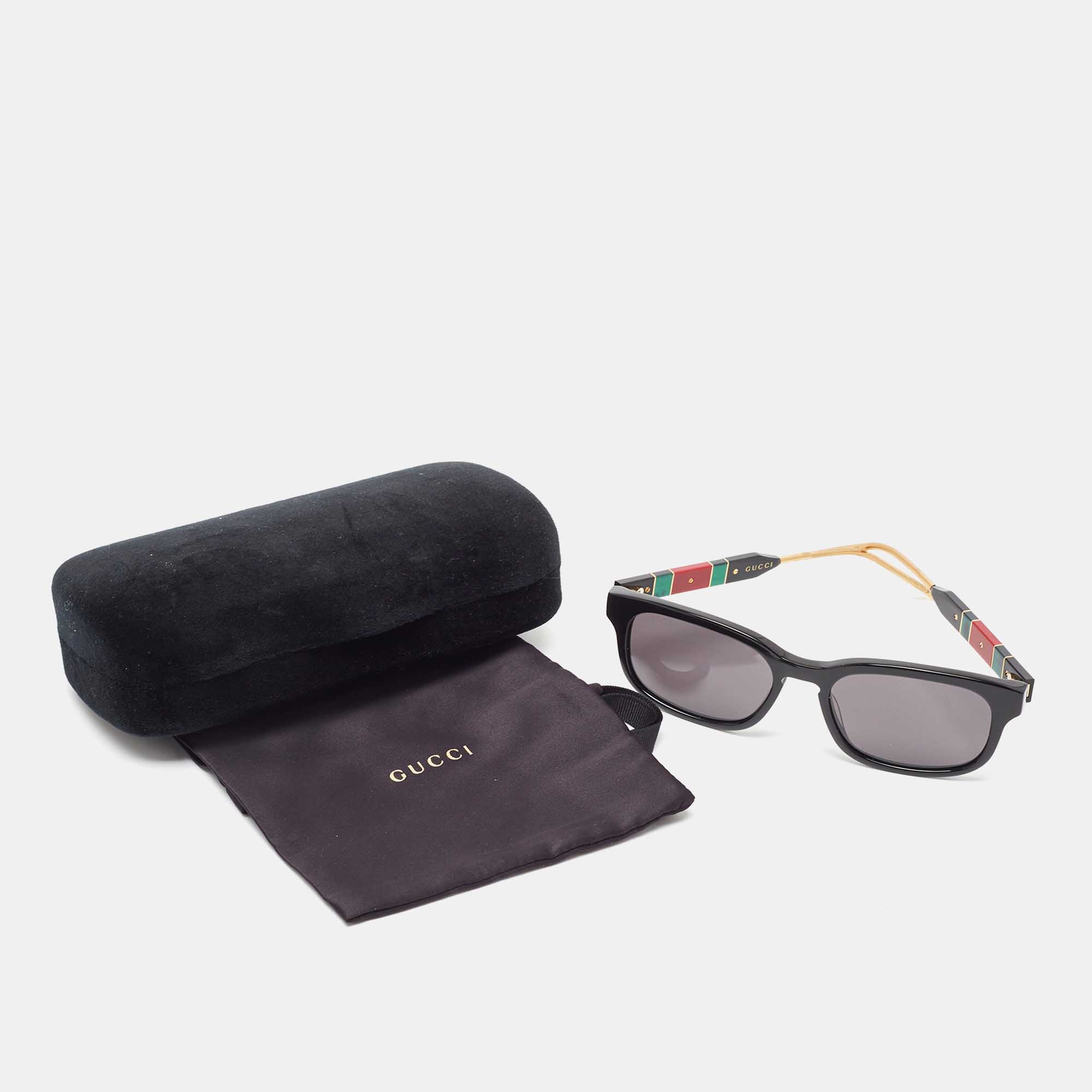 Gucci Black GG0602S Web Square Sunglasses