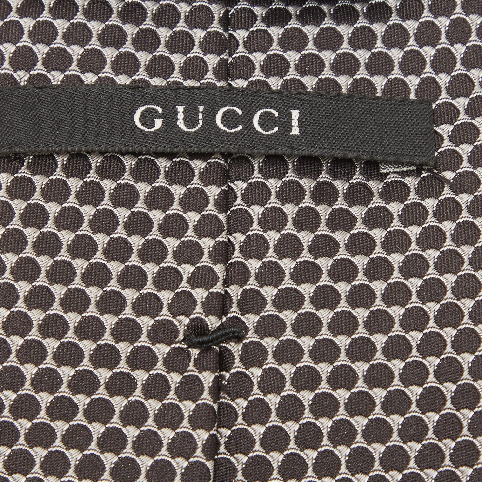 Gucci Black Patterned Silk Tie