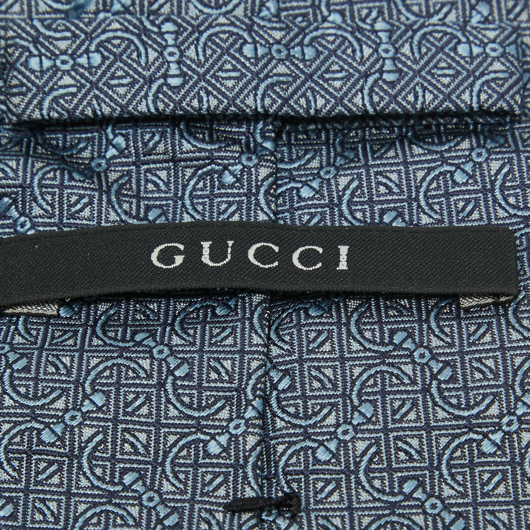 Gucci Blue Patterned Silk Tie