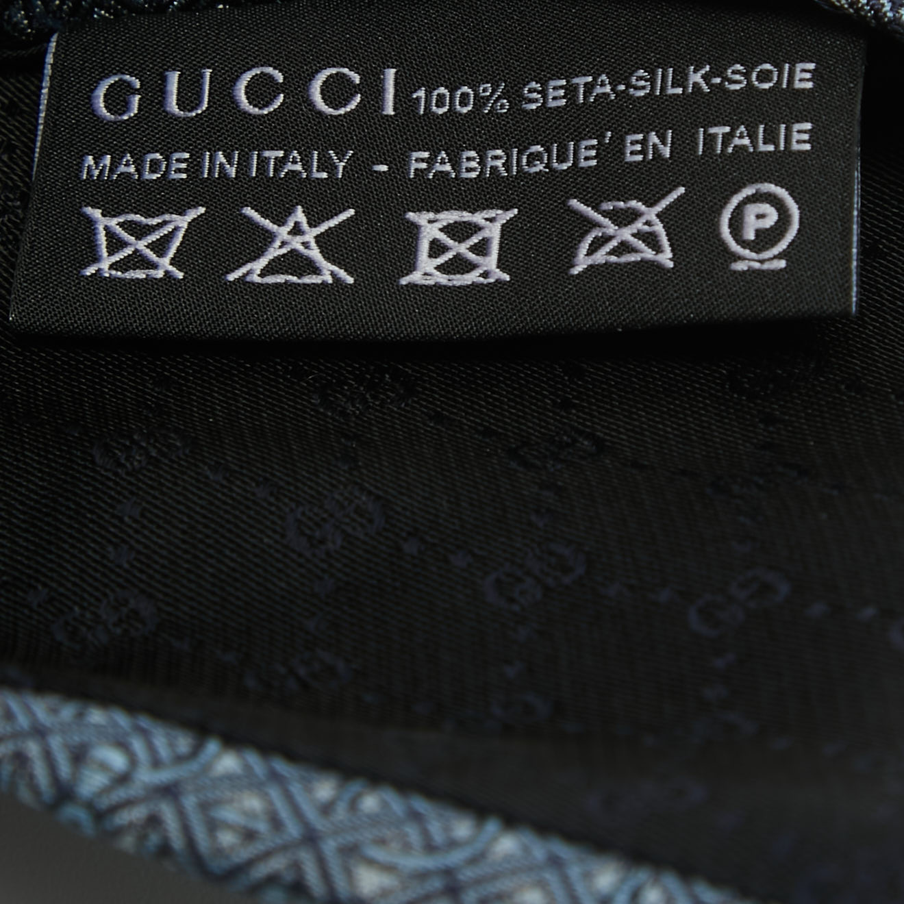 Gucci Blue Patterned Silk Tie