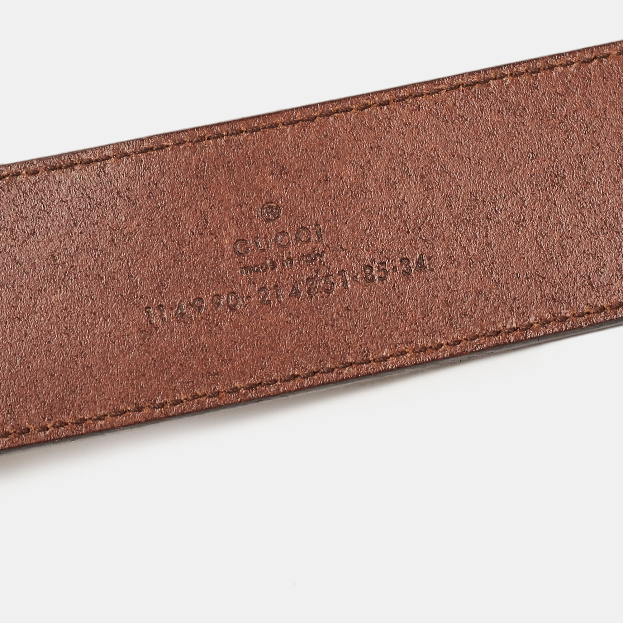 Gucci Dark Brown Leather Buckle Belt 85CM