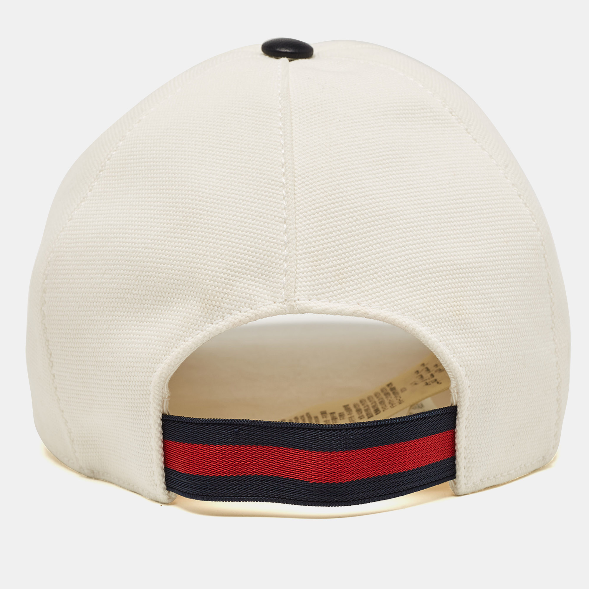 Gucci White GG Embroidered Cotton Baseball Cap Size M