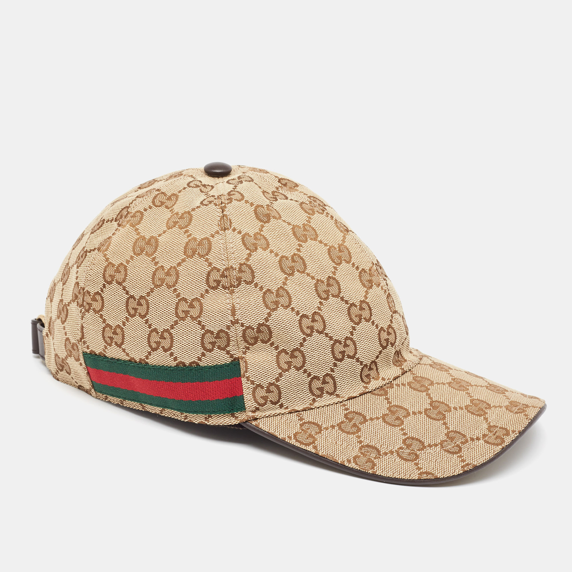 Gucci beige gg canvas web detail baseball cap xl