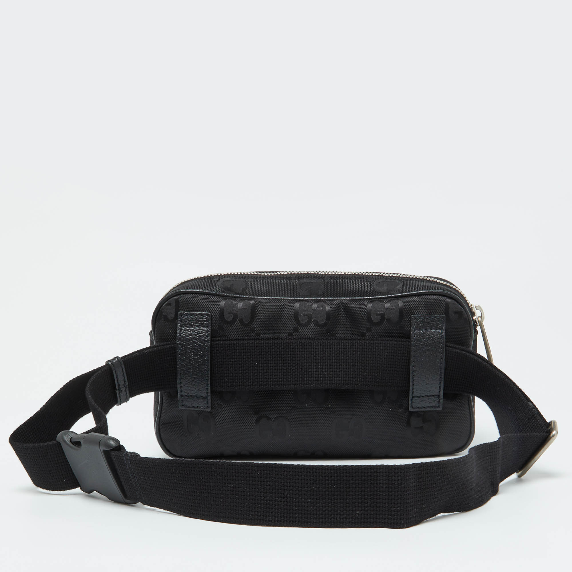 Gucci Black GG Econyl Nylon And Leather Off The Grid Belt Bag